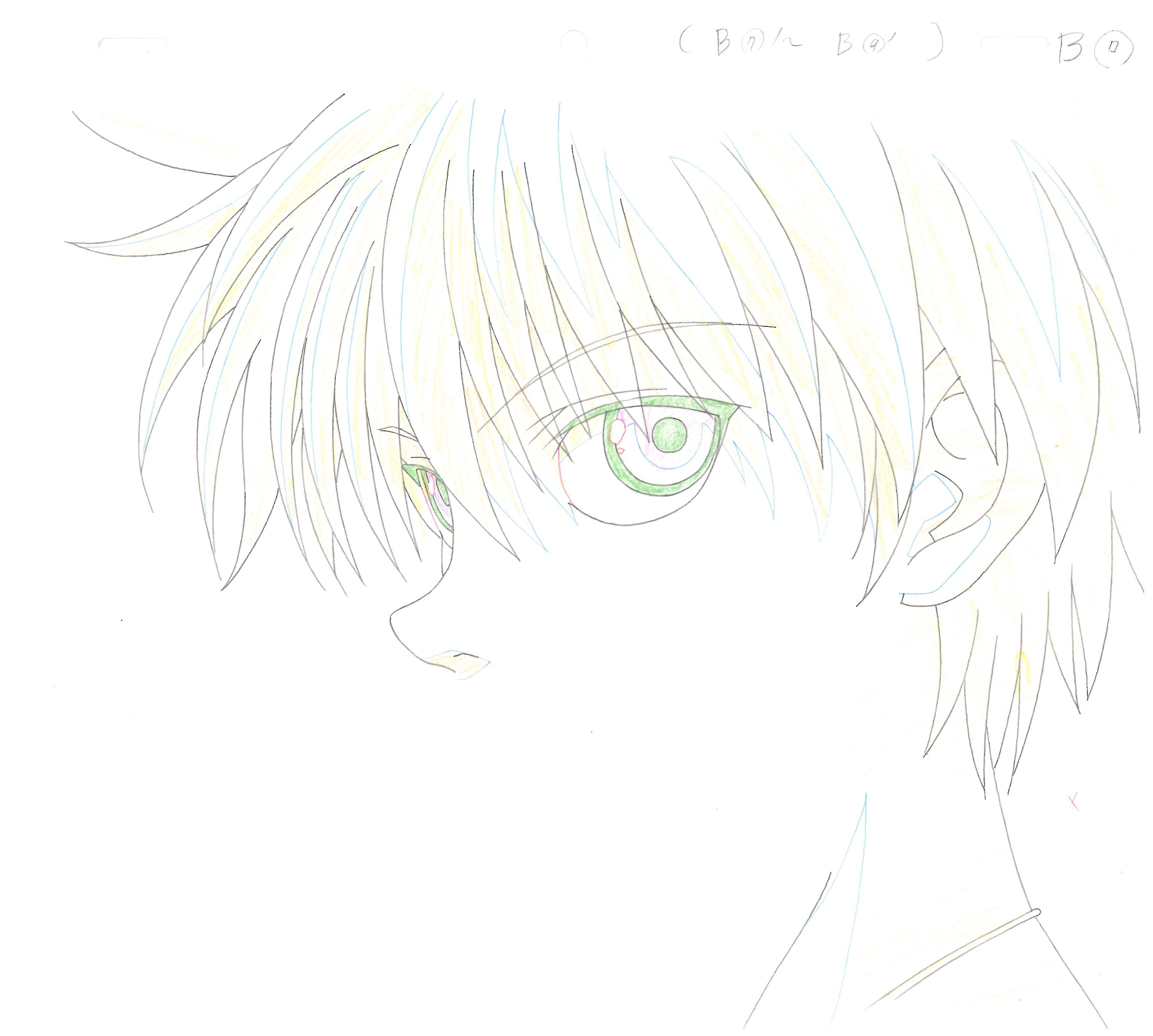 Cel y dibujo original de Hunter x Hunter (Killua)
