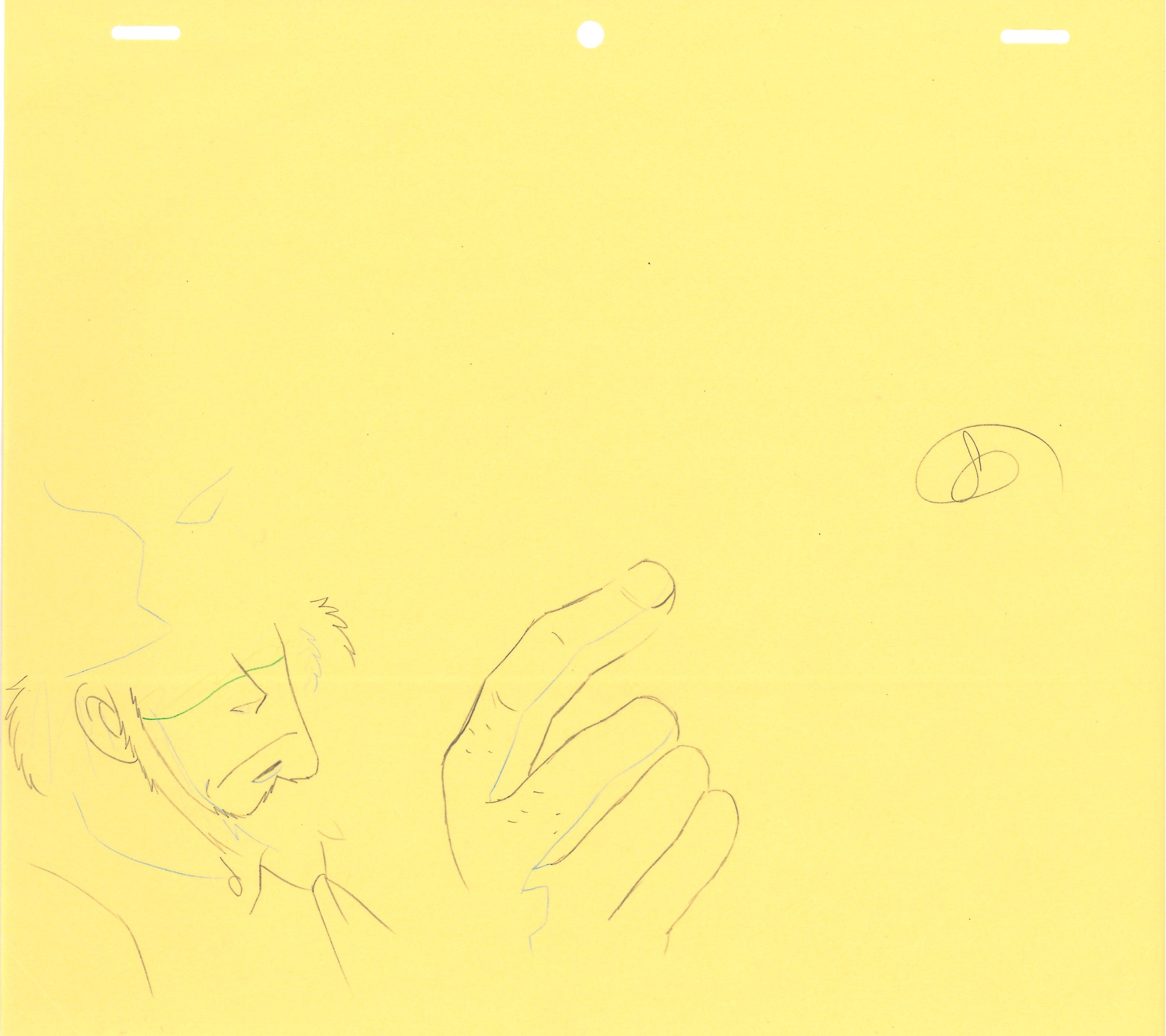 Lupin III Original Sketch (Daisuke Jigen) 2-page Set