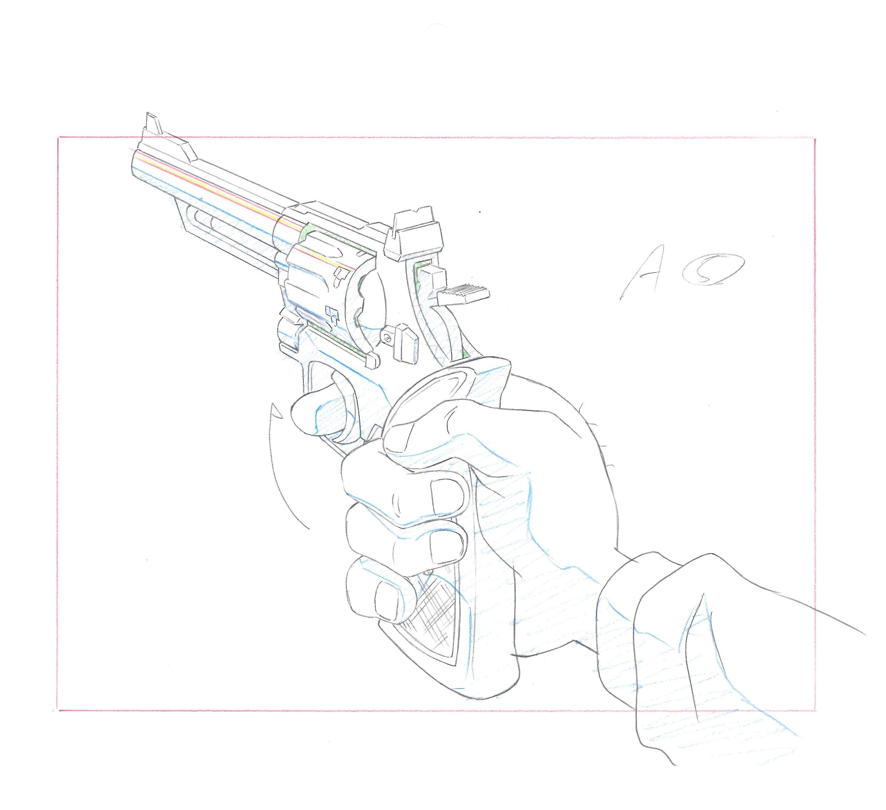 Lupin III Original Sketch (Gun) 2-Page Set