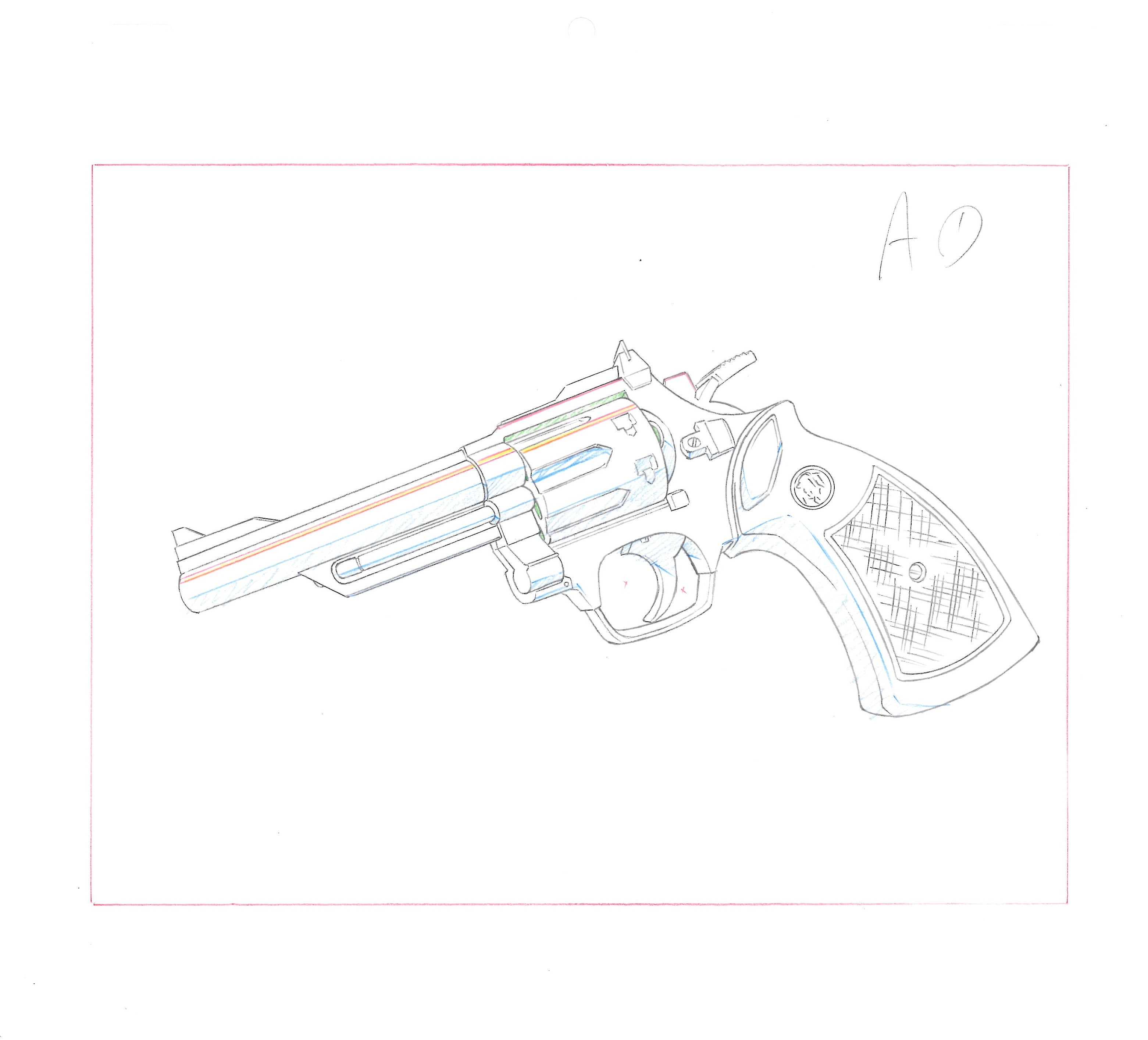 Lupin III Original Sketch (Gun) 3-Page Set