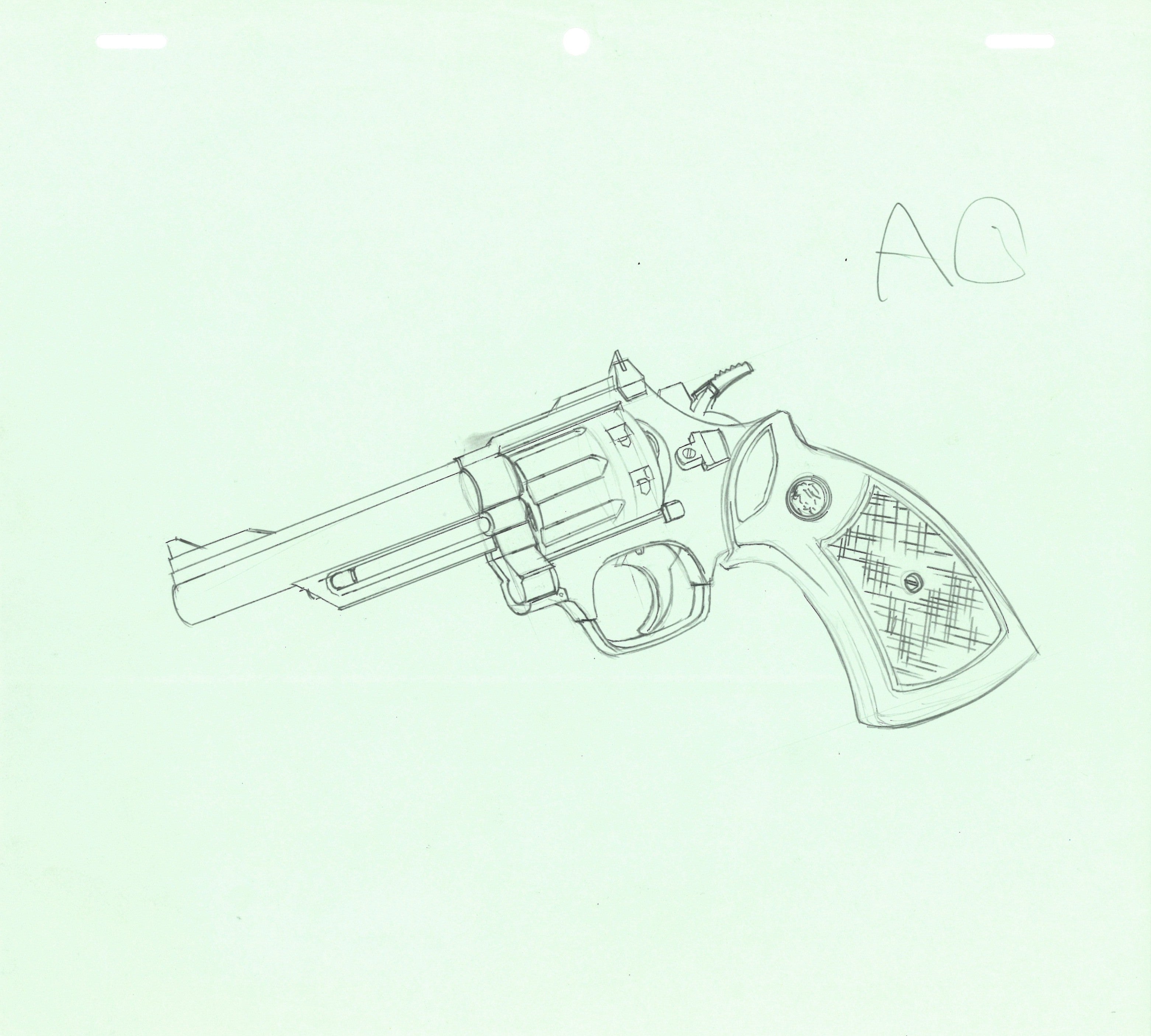 Lupin III Original Sketch (Gun) 3-Page Set