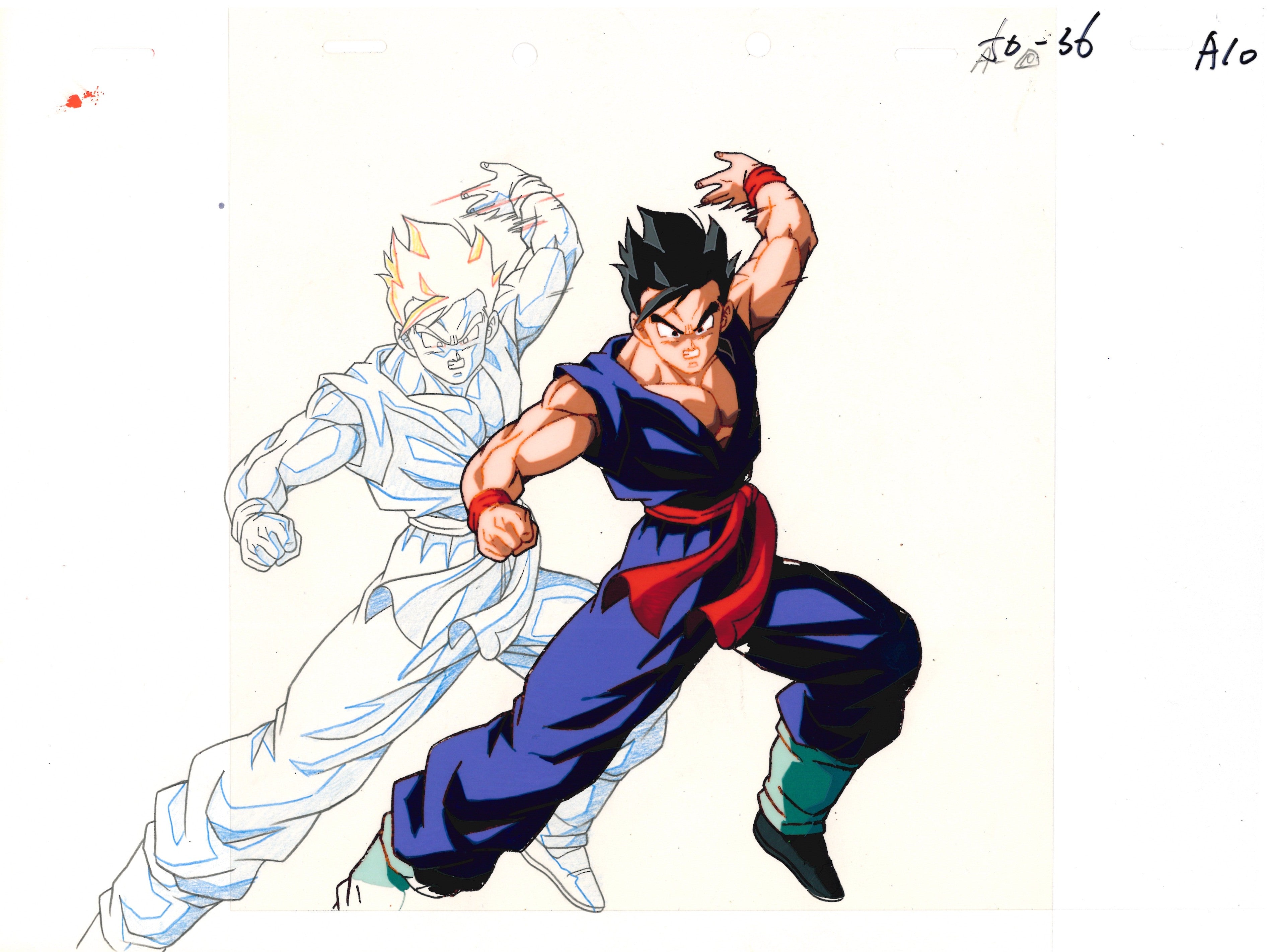 Dragon Ball Z Original Cel and Sketch (Gohan)