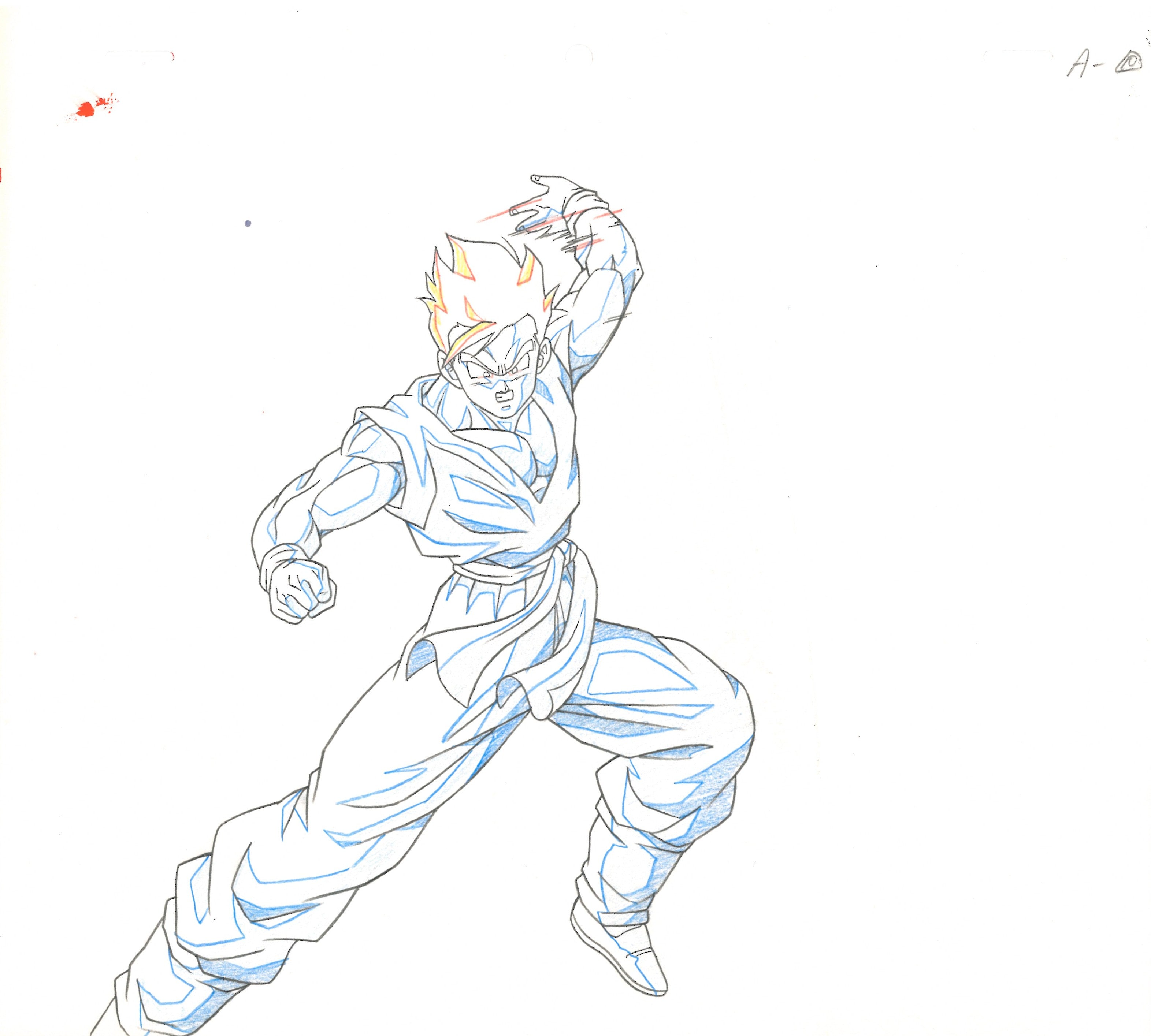 Dragon Ball Z Original Cel and Sketch (Gohan)