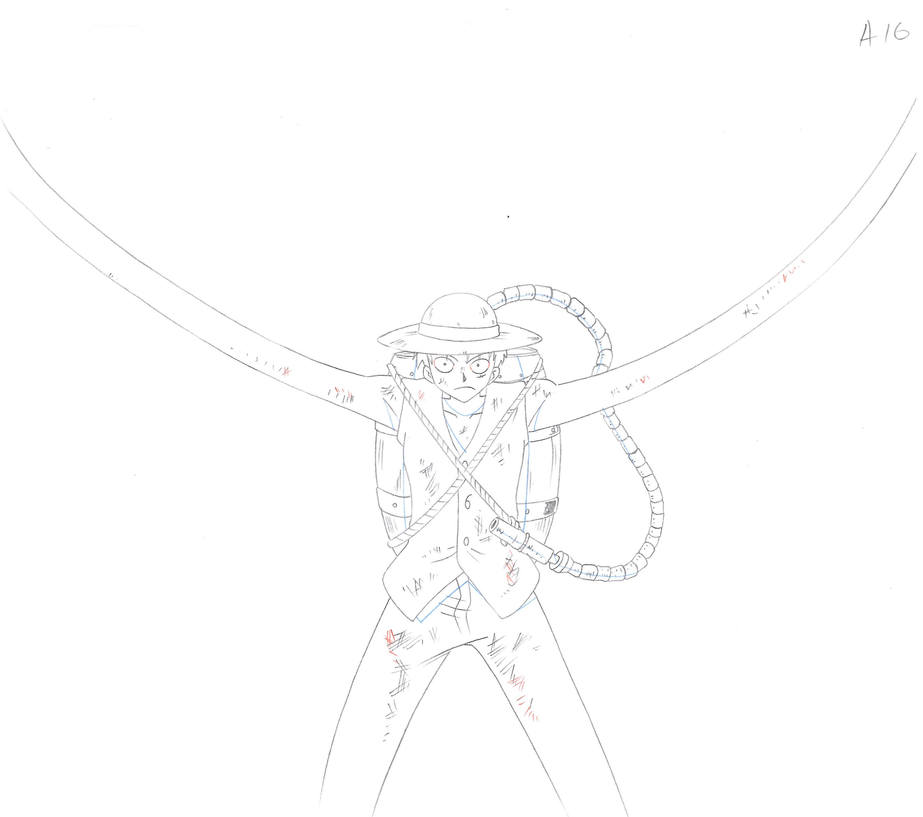 One Piece Original Drawing (Luffy) 2-page Set