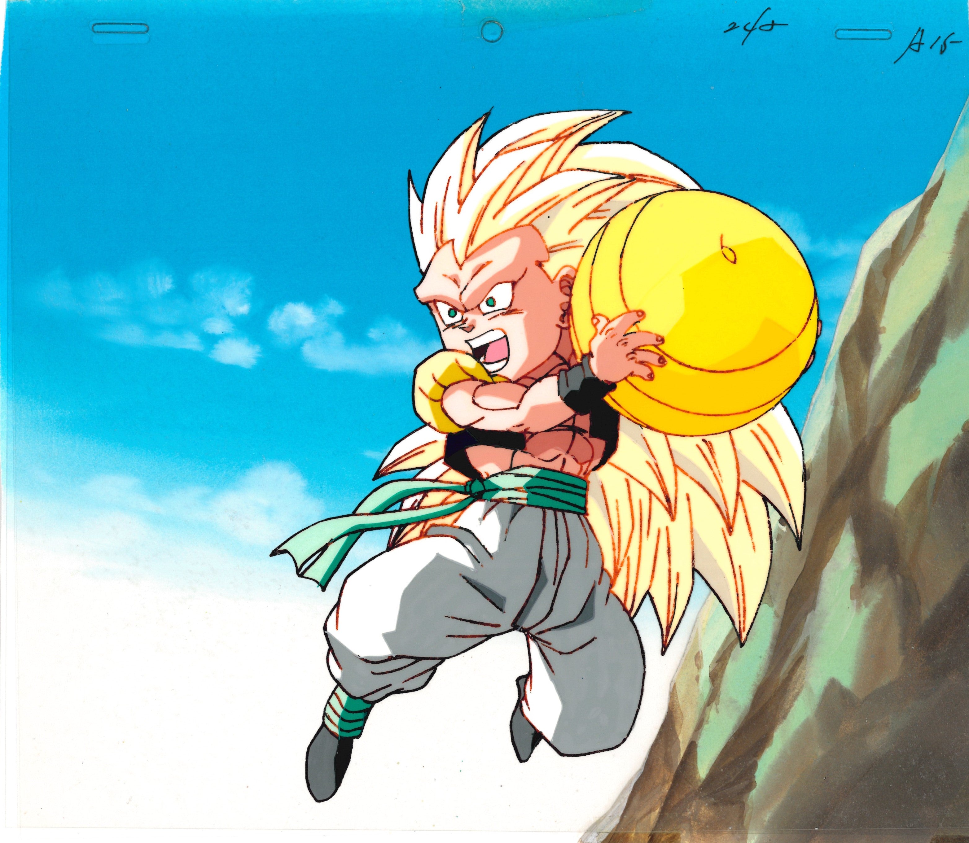 Dragon Ball Z Original Cel, Drawing and Background (Gotenks)