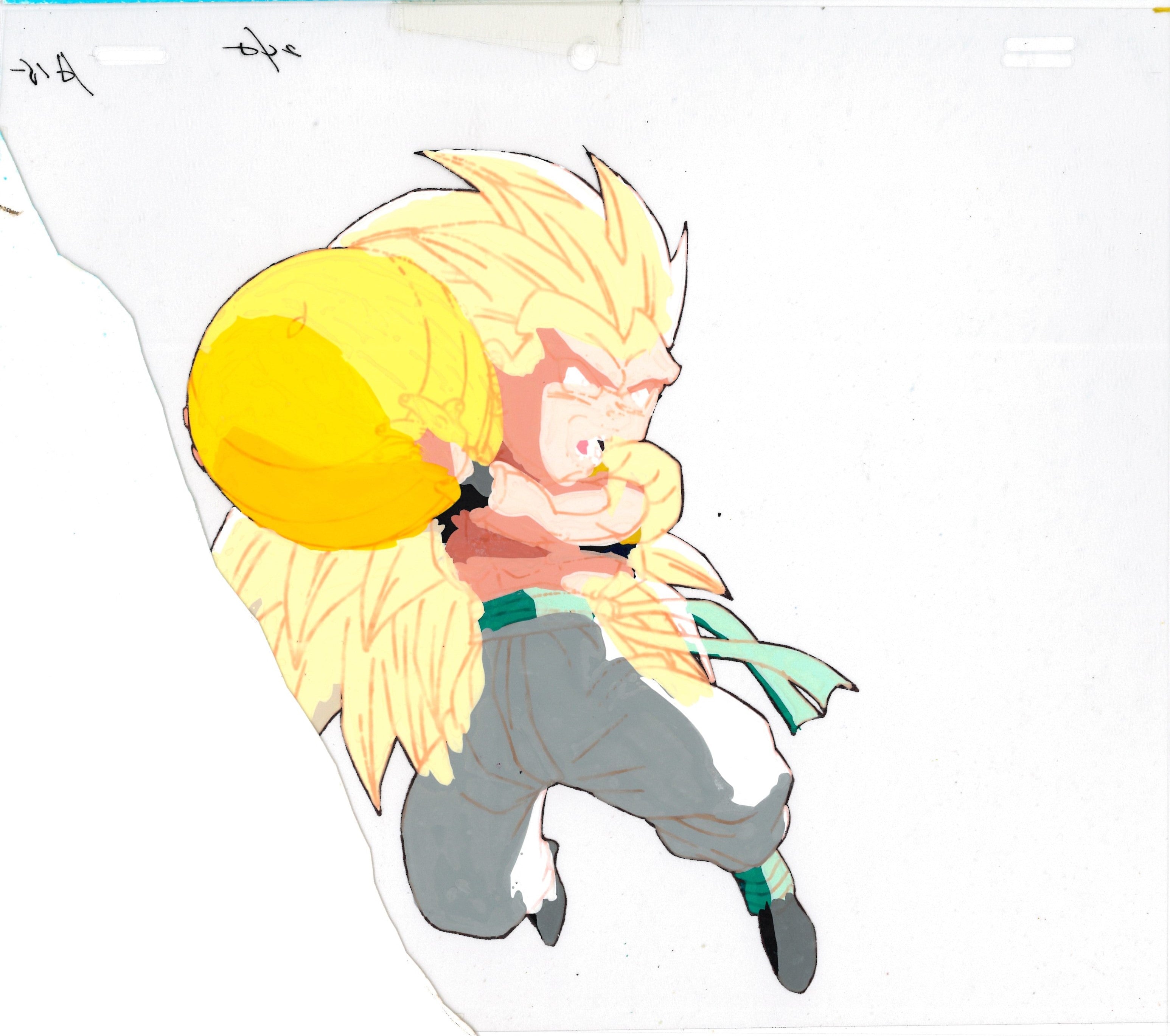 Dragon Ball Z Original Cel, Drawing and Background (Gotenks)