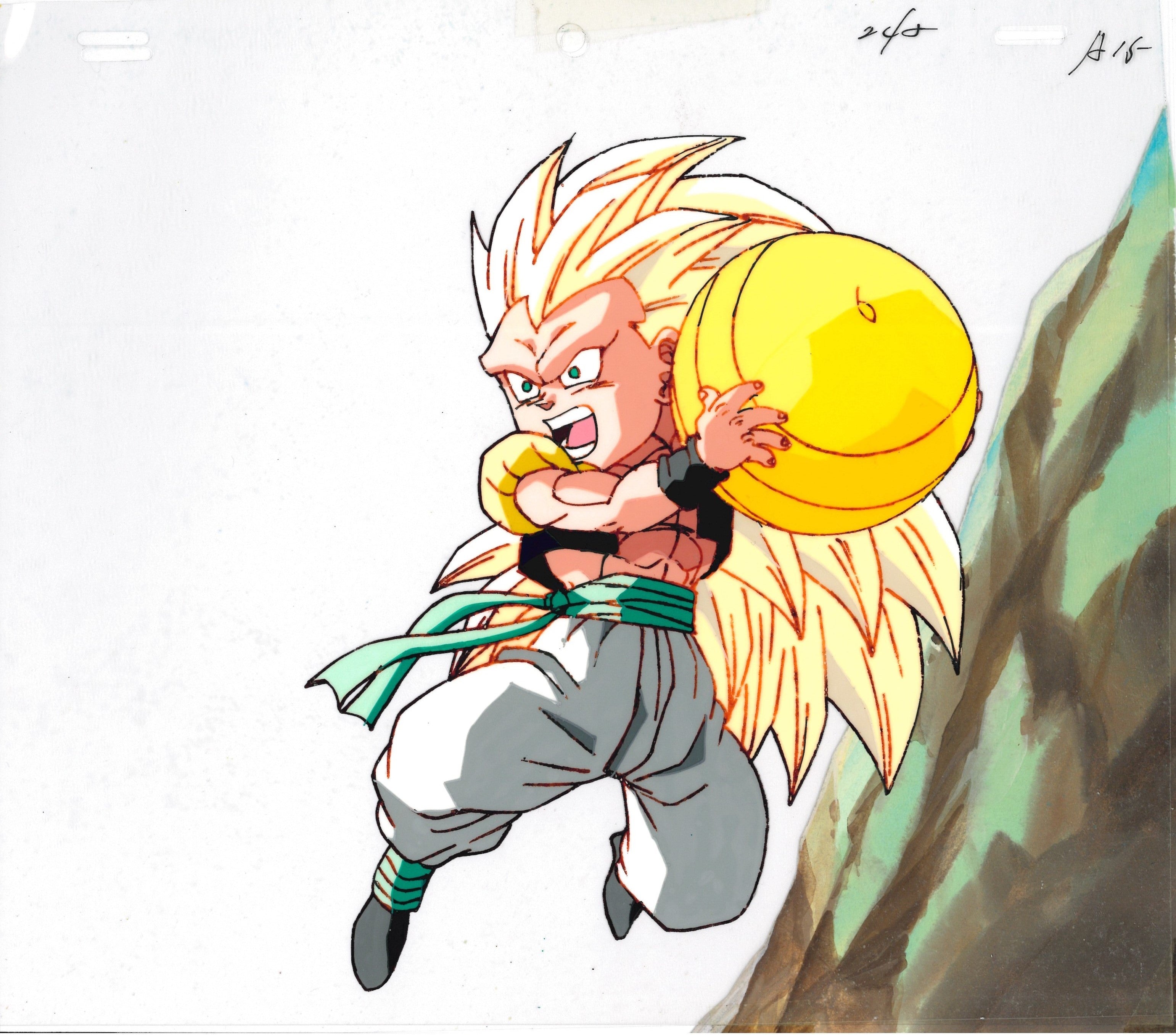 Dragon Ball Z Original Cel, Drawing and Background (Gotenks)