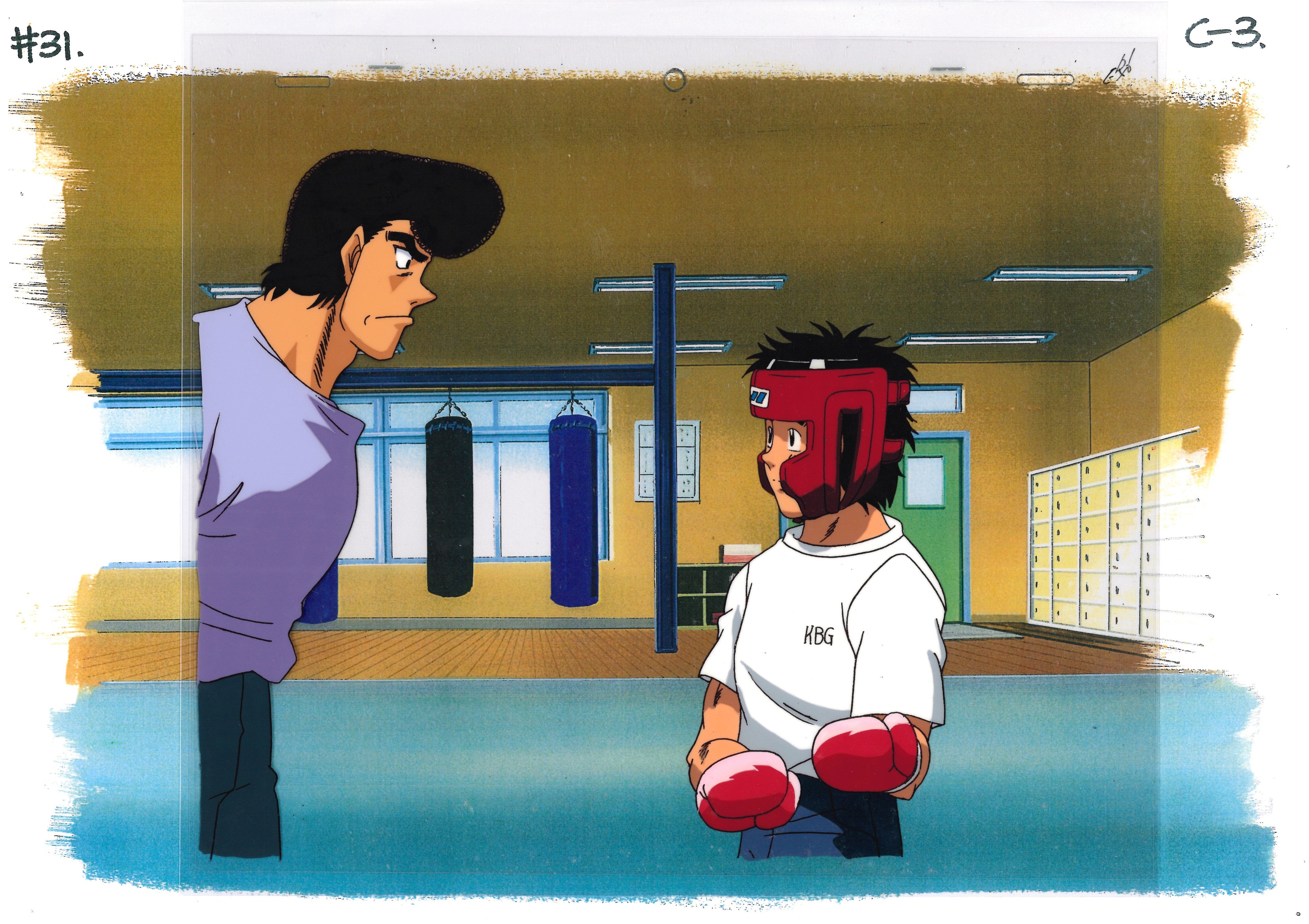 Hajime No Ippo Original Cel and Drawing (Ippo Makunouchi, Mamoru Takamura)