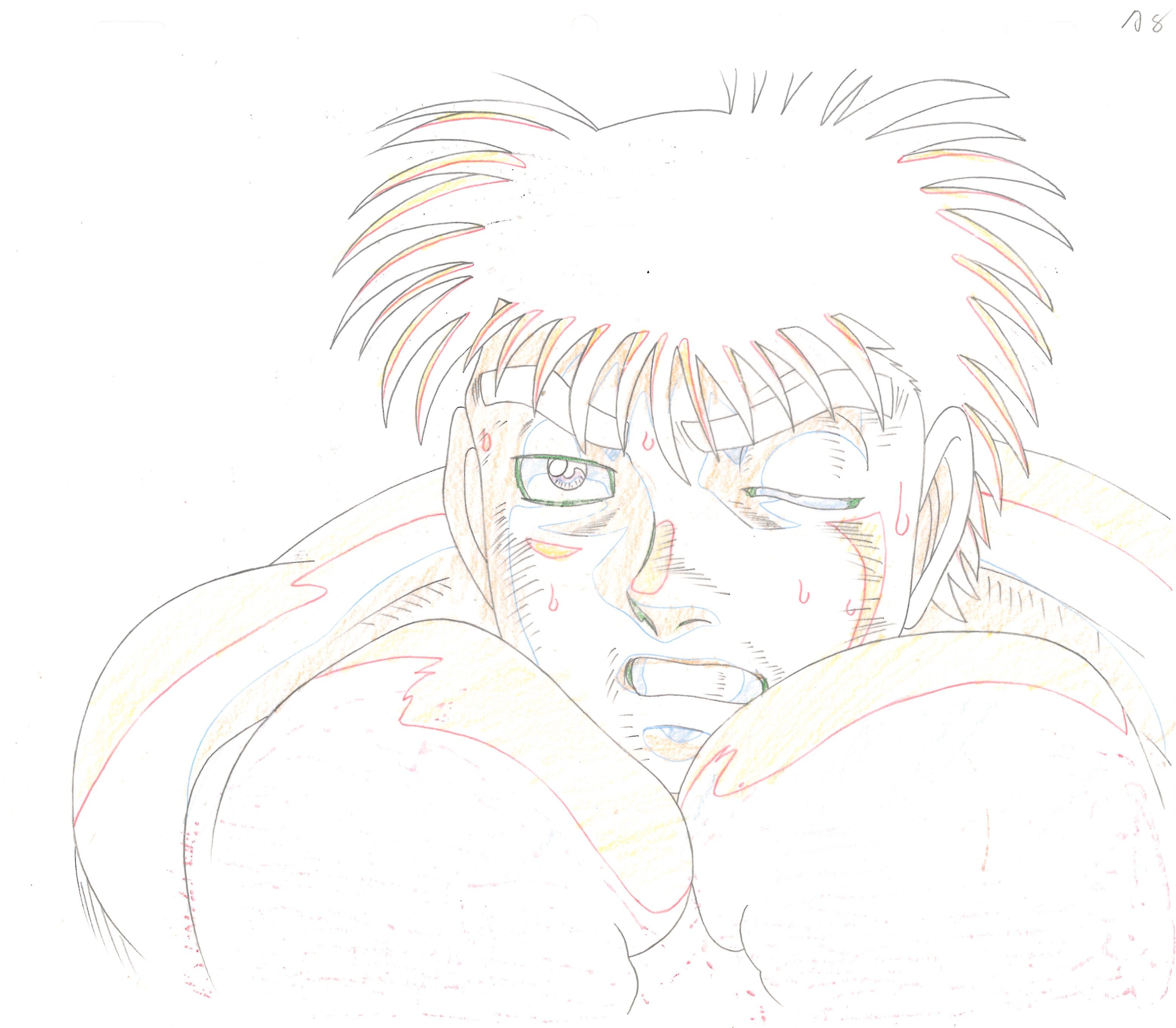 Hajime No Ippo Original Cel and Drawing (Ippo Makunouchi)