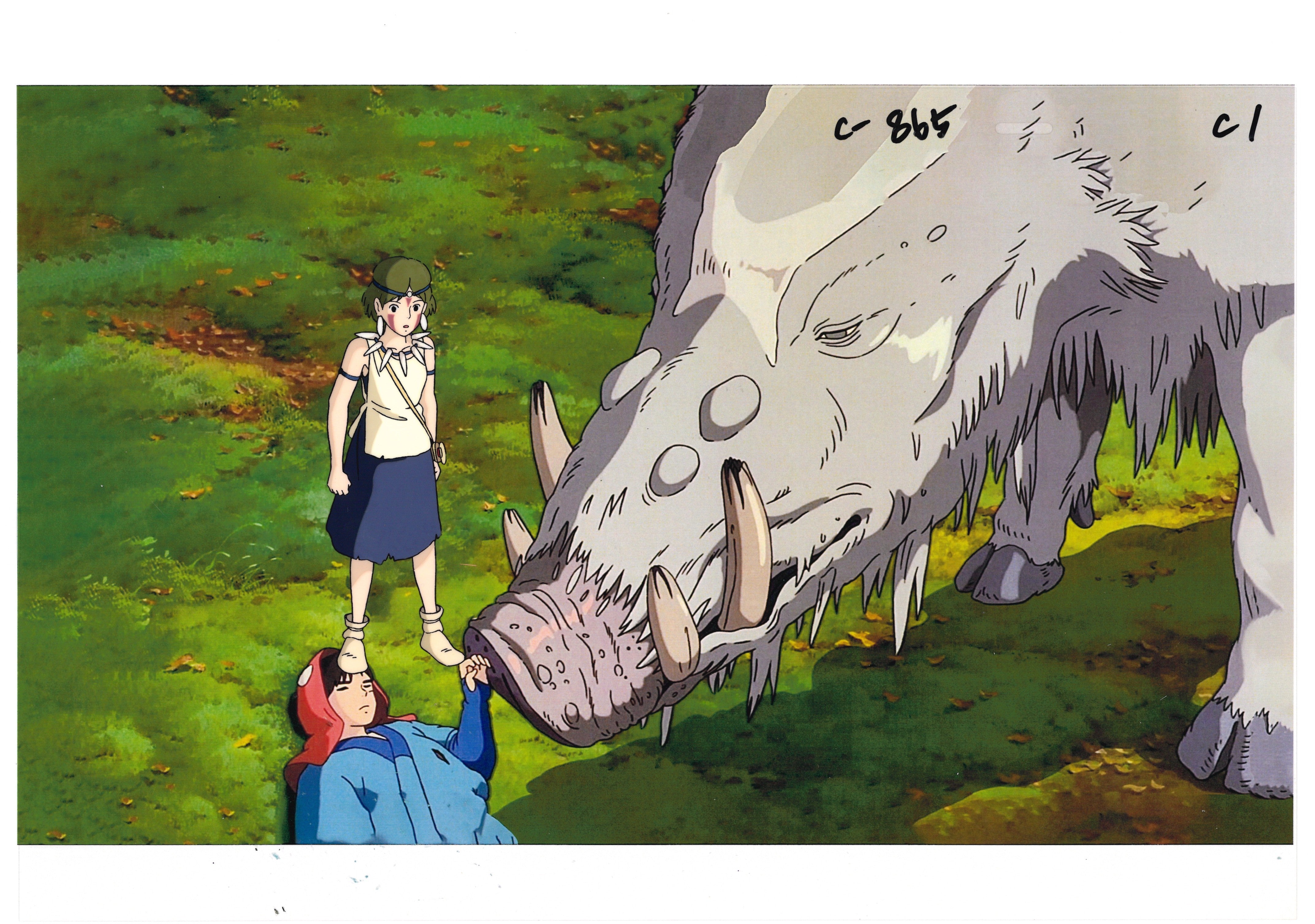Studio Ghibli Princess Mononoke Original Cel and Background Copy (San)