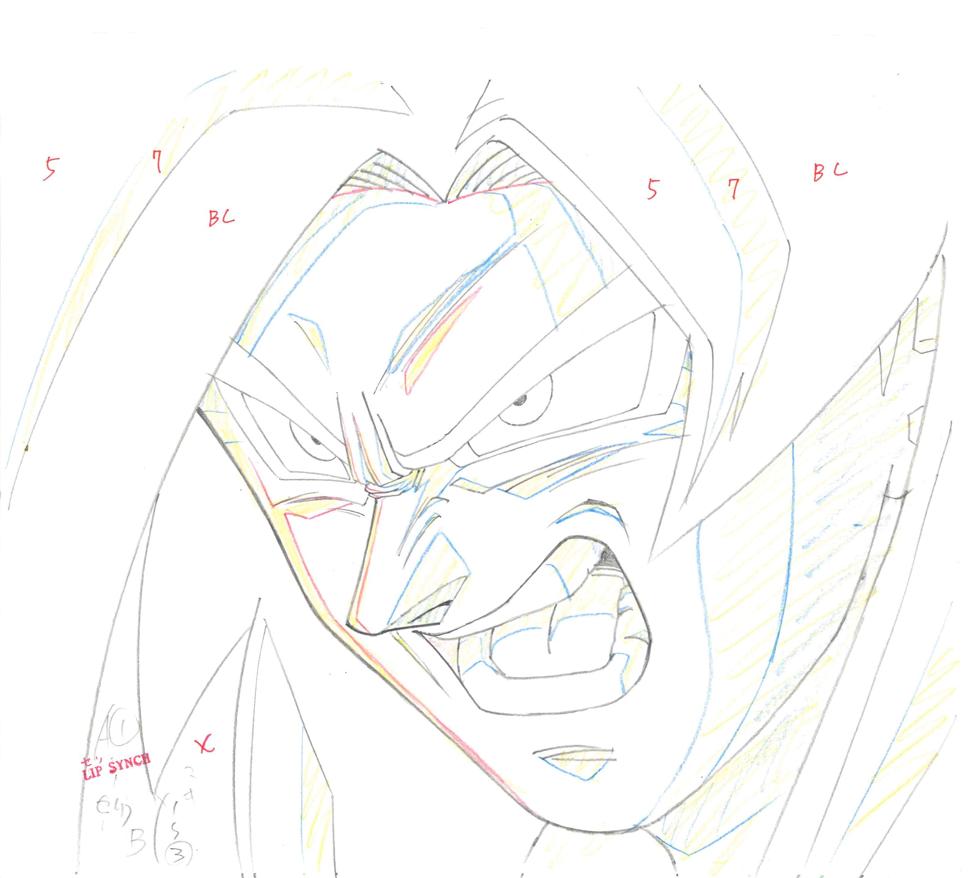 Dragon Ball GT Original Drawing (Son Goku) 3-page Set