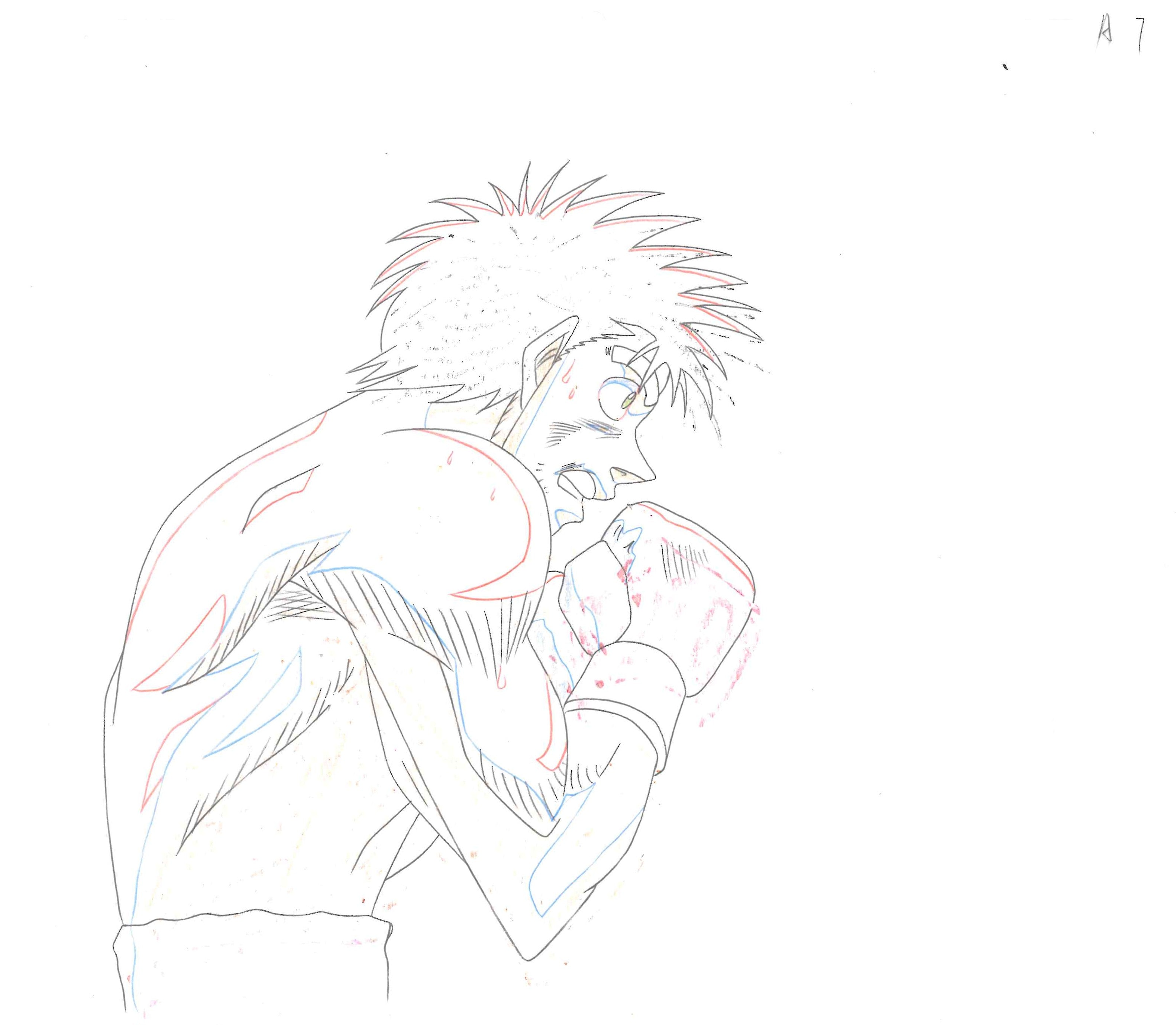 Hajime No Ippo Original Cel and Drawing (Ippo Makunouchi)
