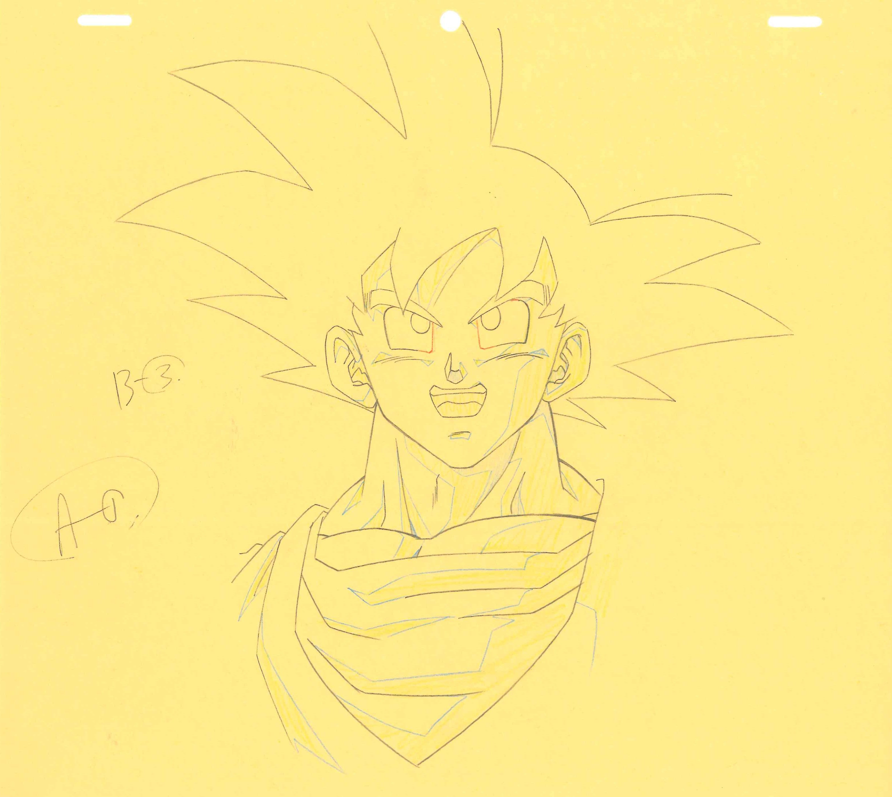 Dragon Ball Z Original Drawing (Son Goku) 3-page Set