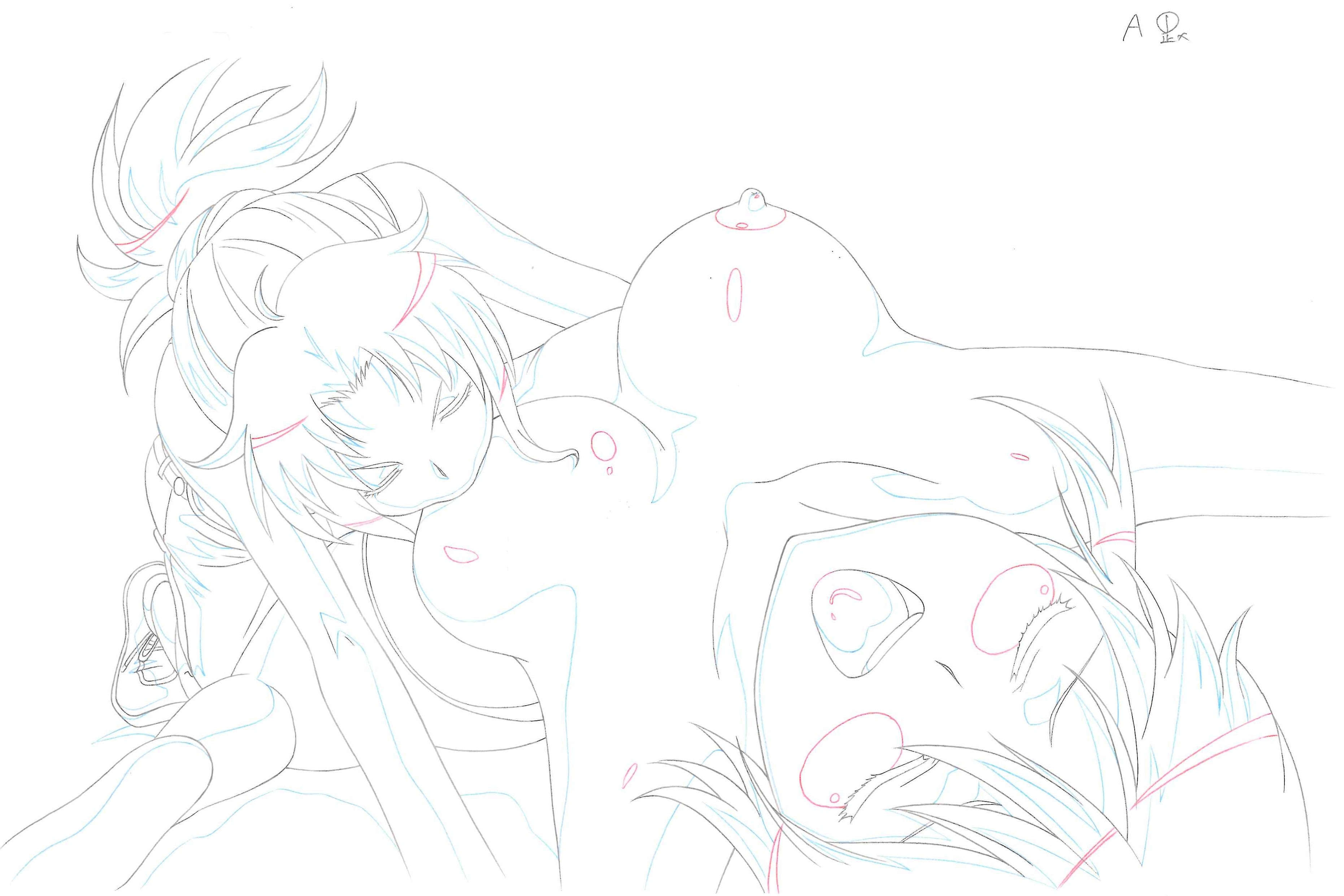 The Qwaser of Stigmata Original Drawing (Elisabeth, Moeno) 2-page Set