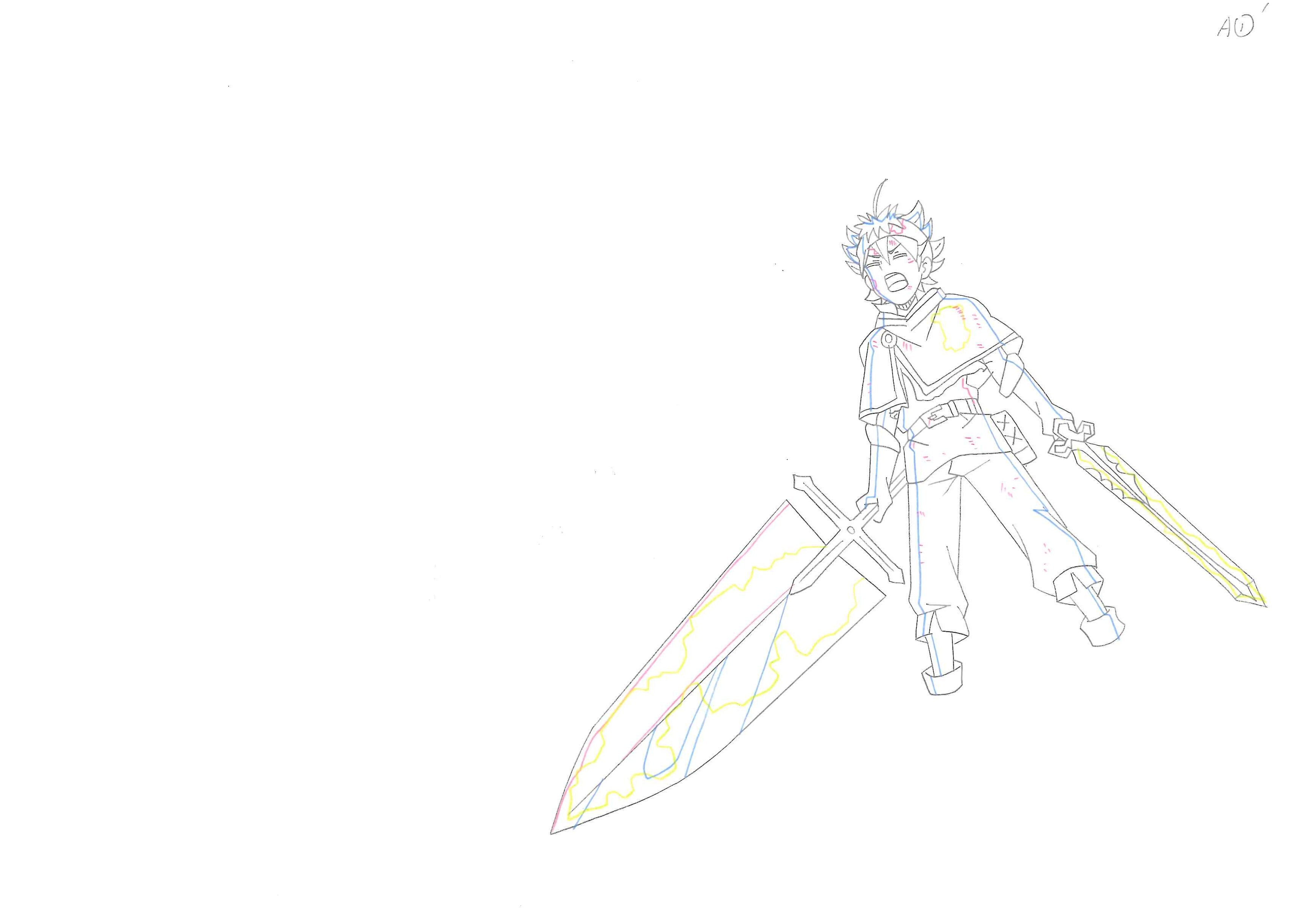 Black Clover Original Drawing (Asta) 4-page Set