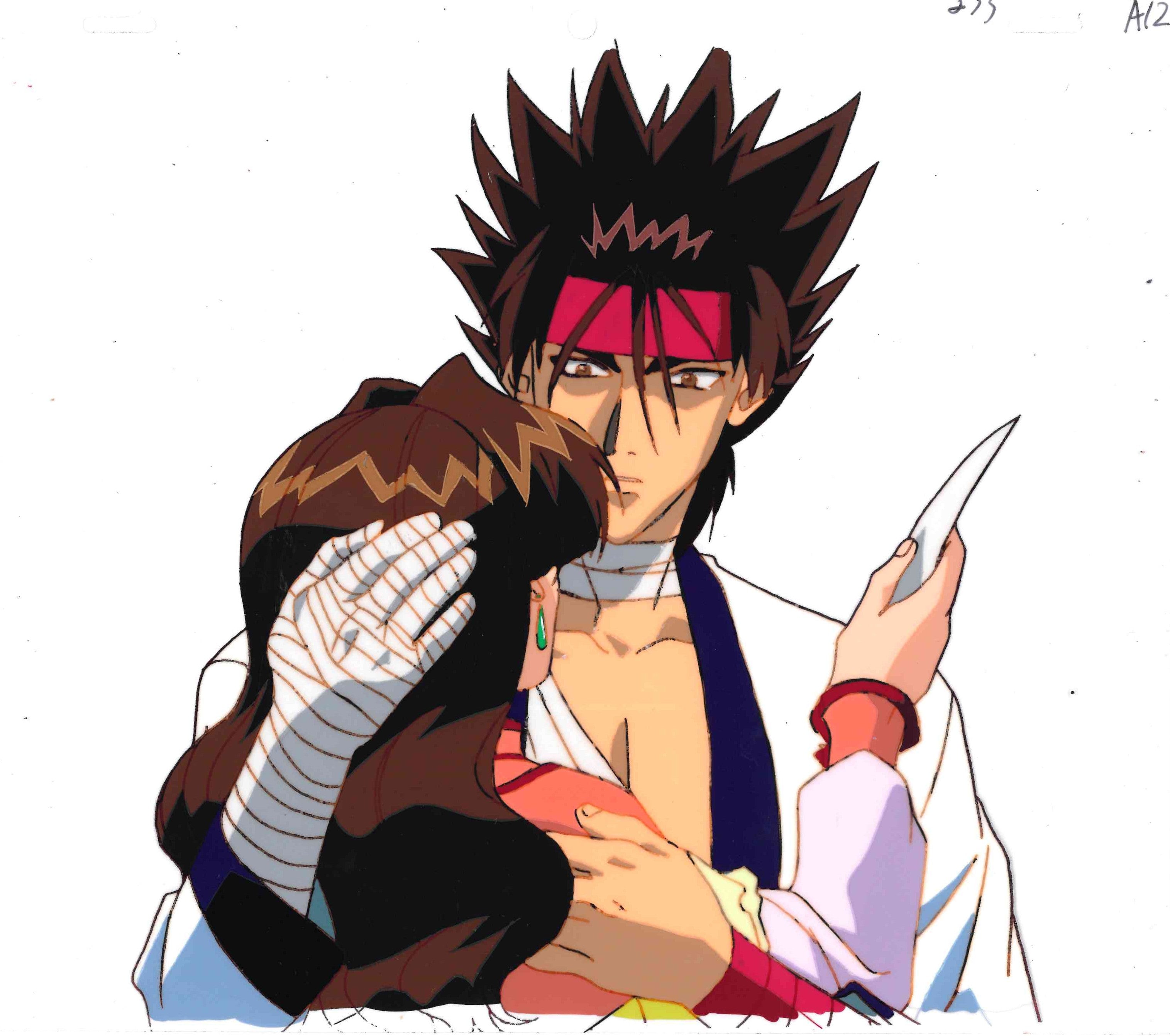 Rurouni Kenshin Original Cel and Drawing (Sanosuke Sagara)