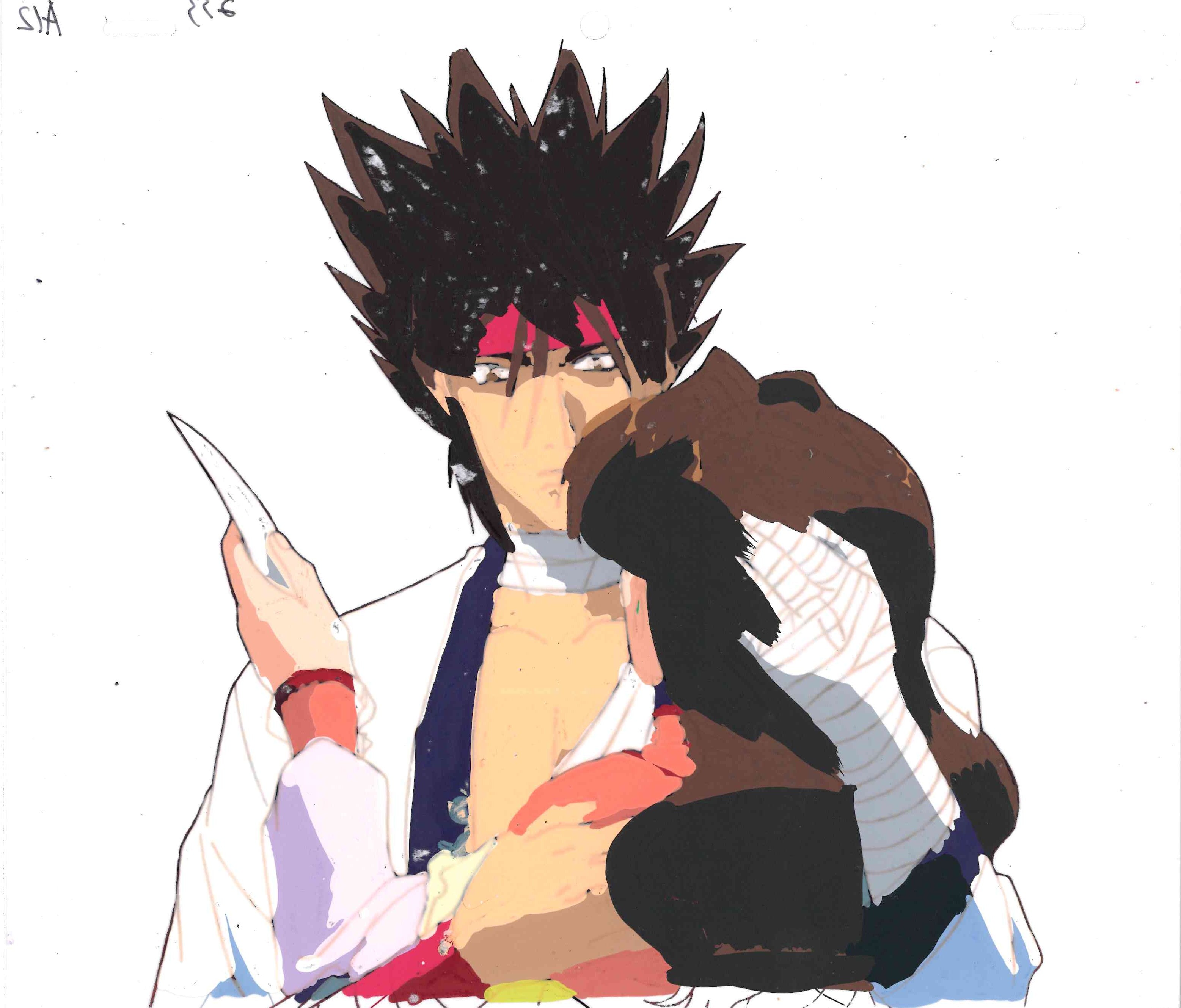 Rurouni Kenshin Original Cel and Drawing (Sanosuke Sagara)