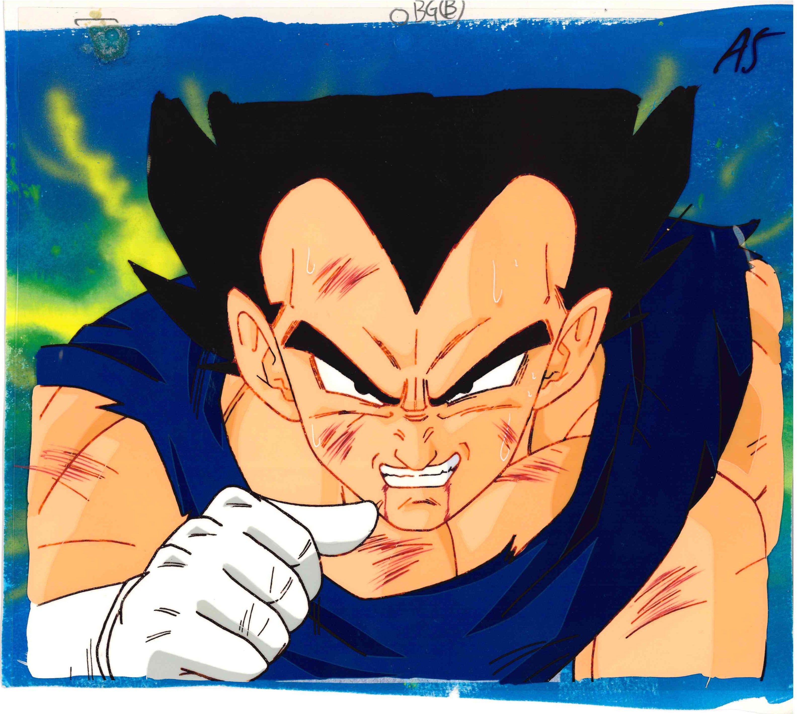 Dragon Ball Original Cel, Drawing and Background (Vegeta)