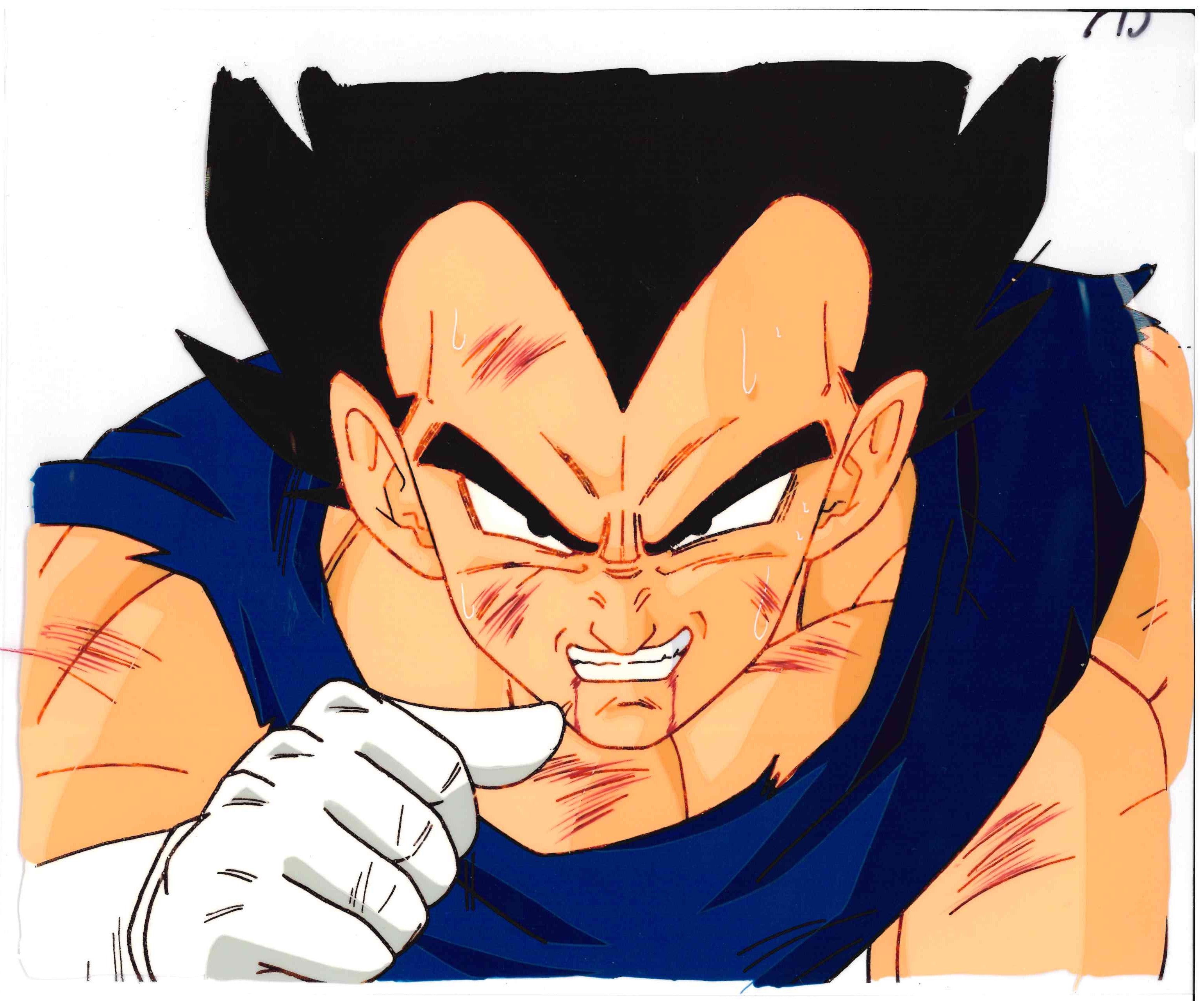 Dragon Ball Original Cel, Drawing and Background (Vegeta)