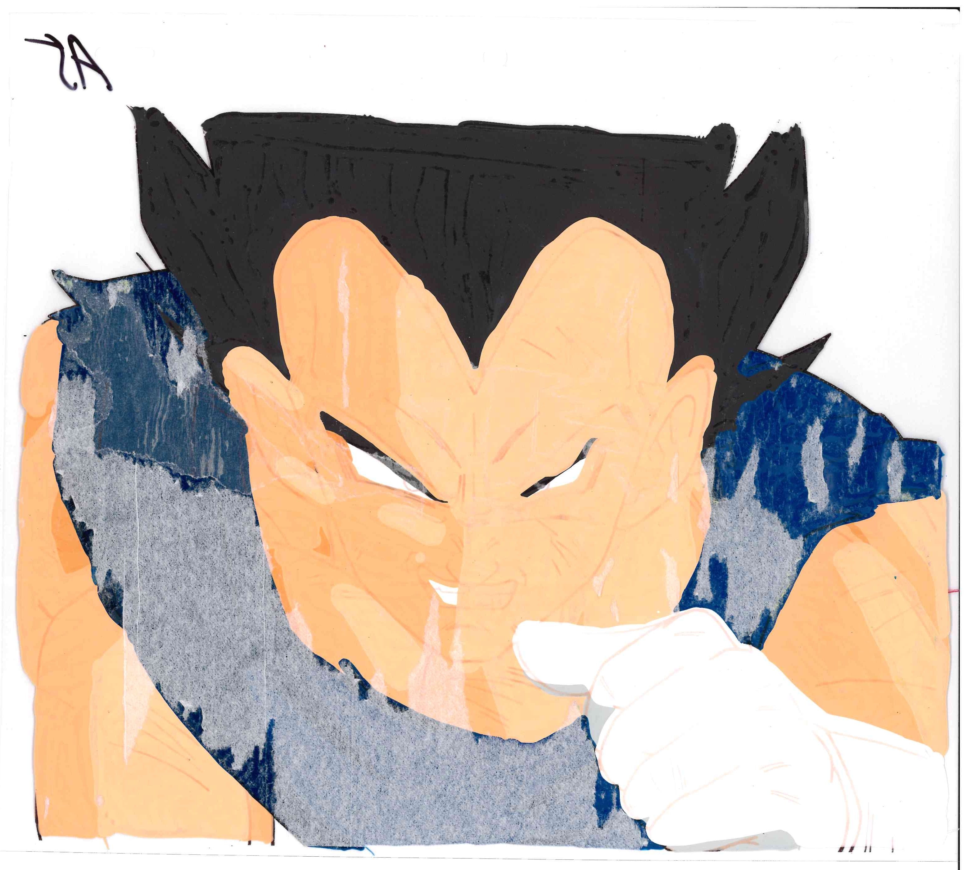 Dragon Ball Original Cel, Drawing and Background (Vegeta)