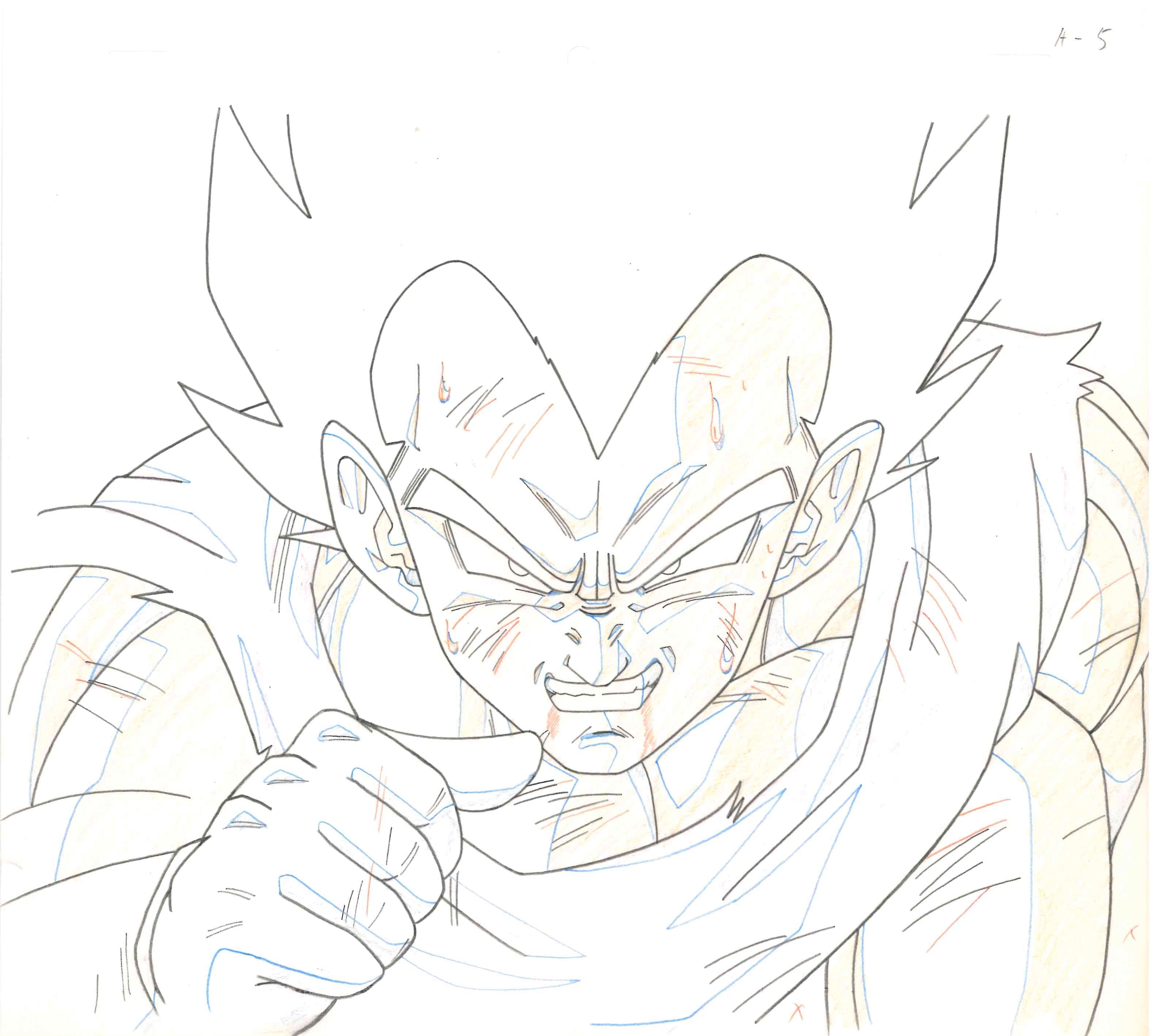 Dragon Ball Original Cel, Drawing and Background (Vegeta)