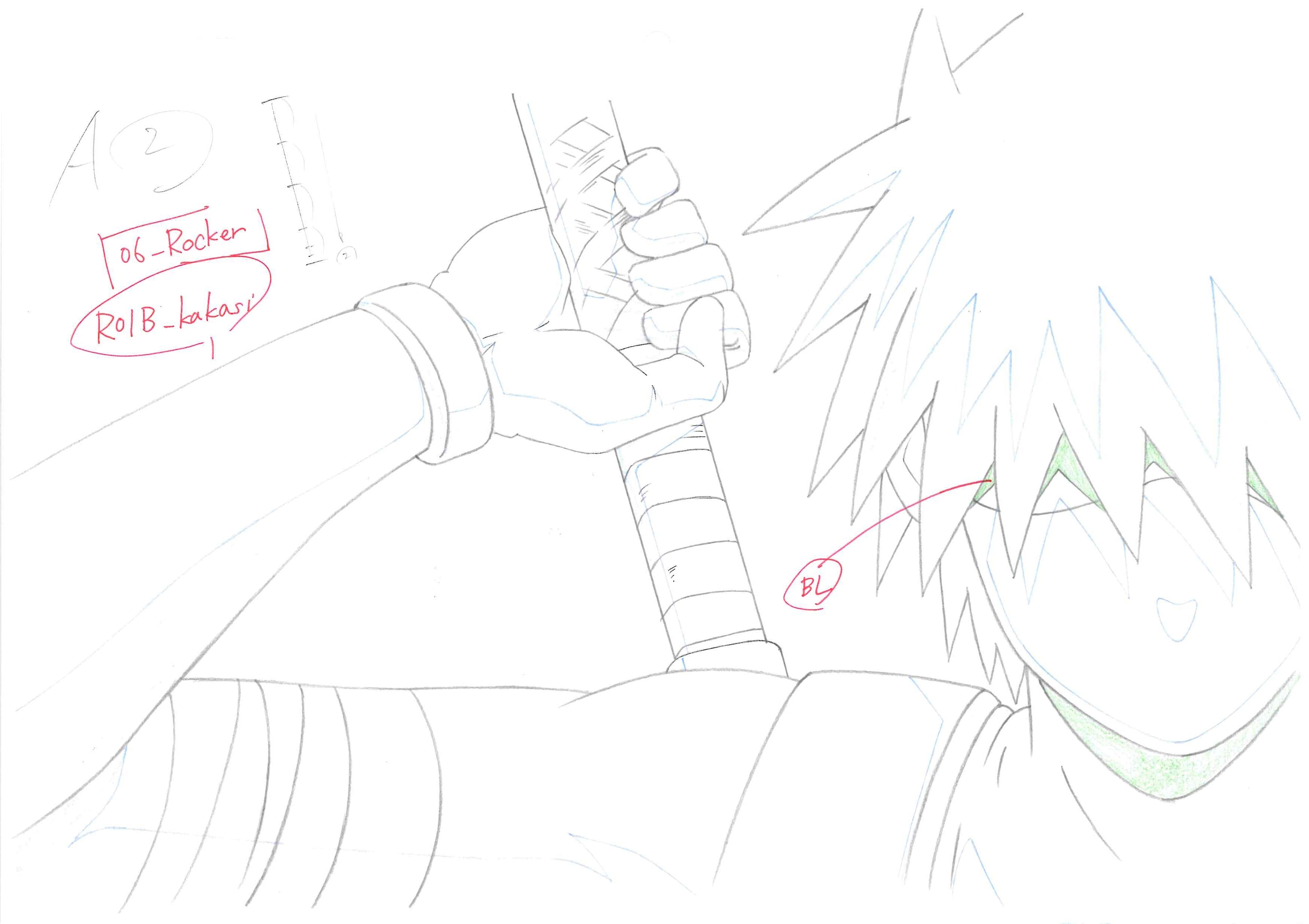 Naruto Shippuden Original Drawing (Kakashi Hatake) 3-page Set