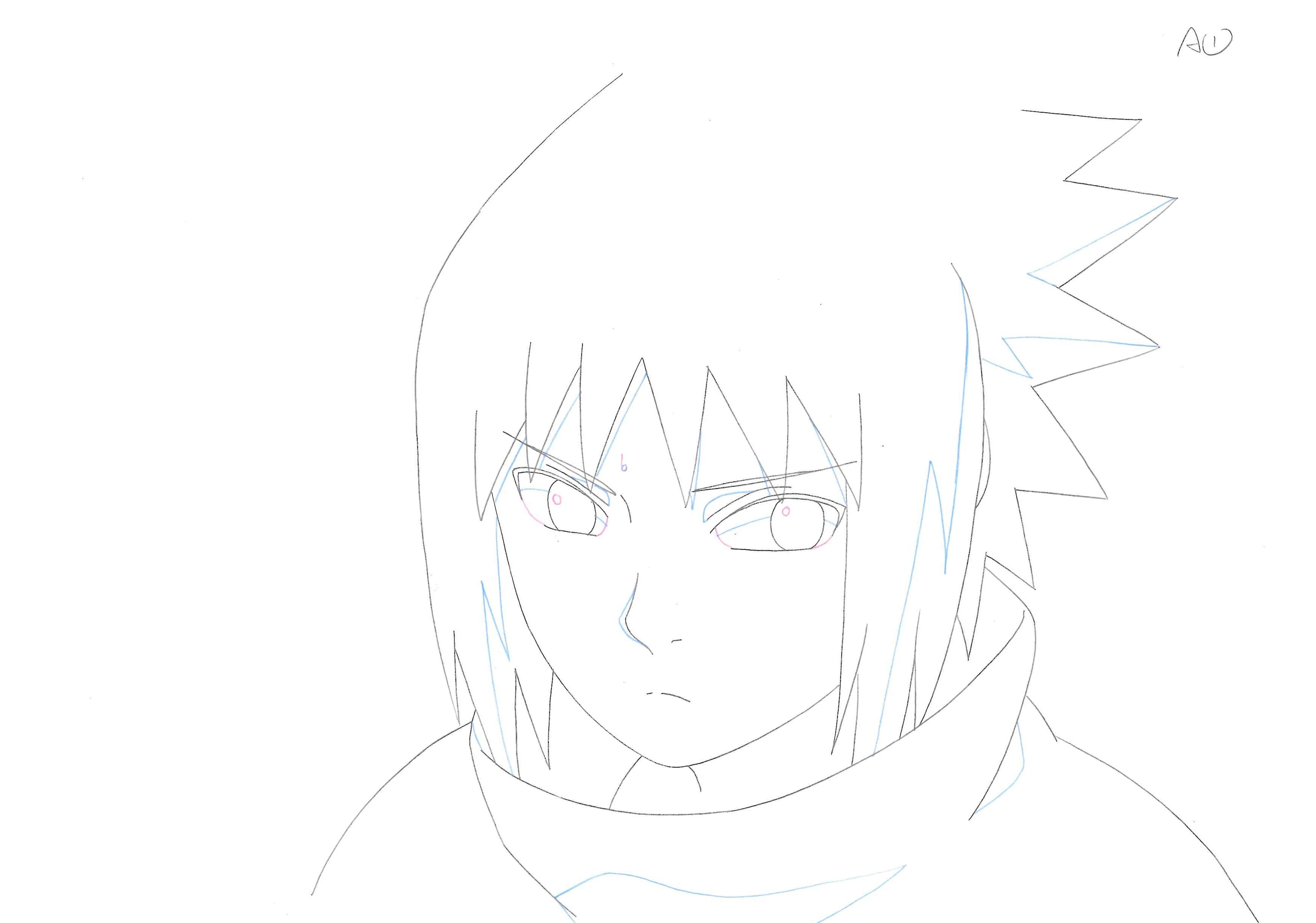 Naruto Original Drawing (Uchiha Sasuke) 2-page set
