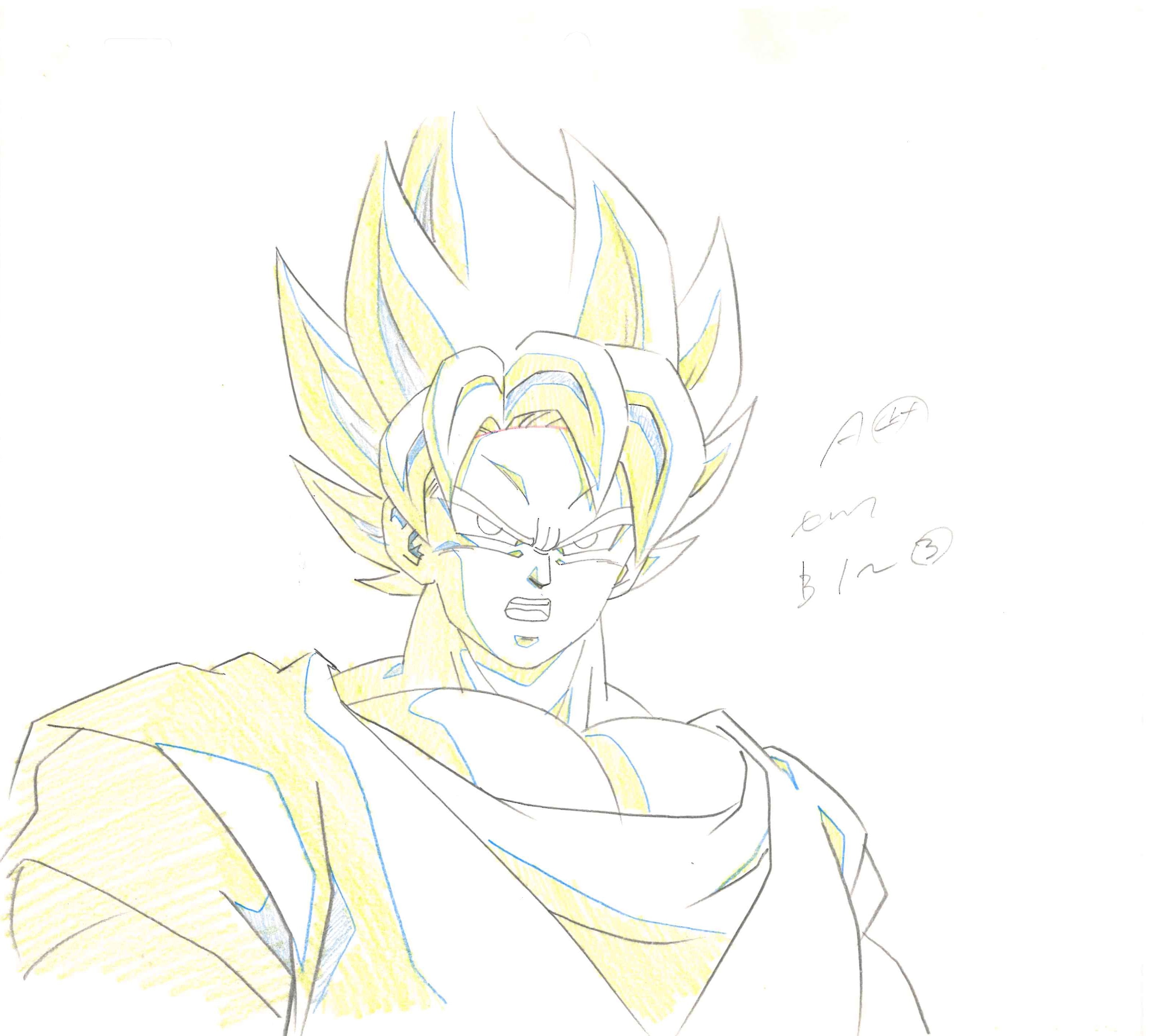 Dragon Ball Z Original Drawing (Son Goku) 2-page Set