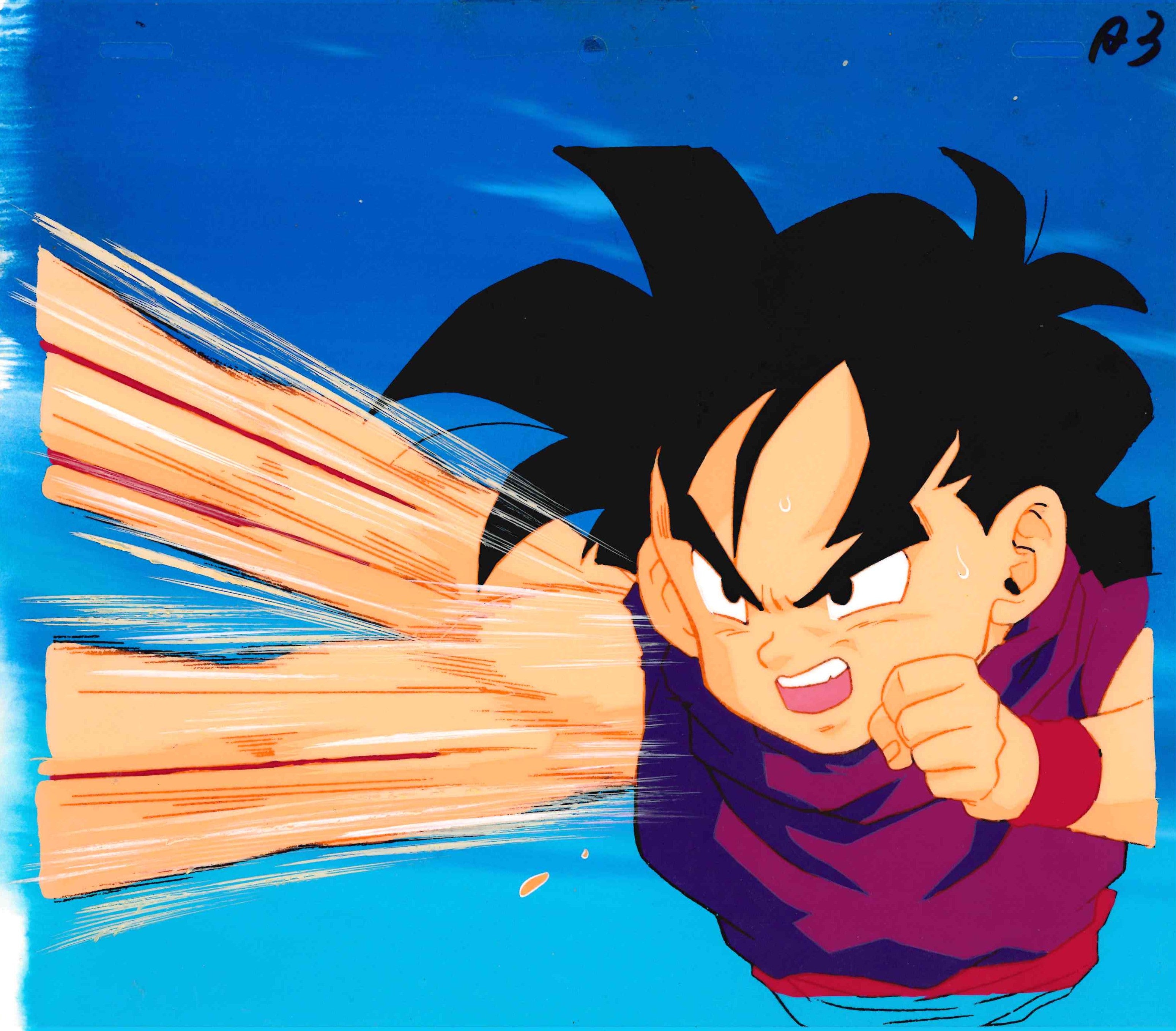 Dragon Ball Z Original Cel, Drawing and Background (Son Gohan)