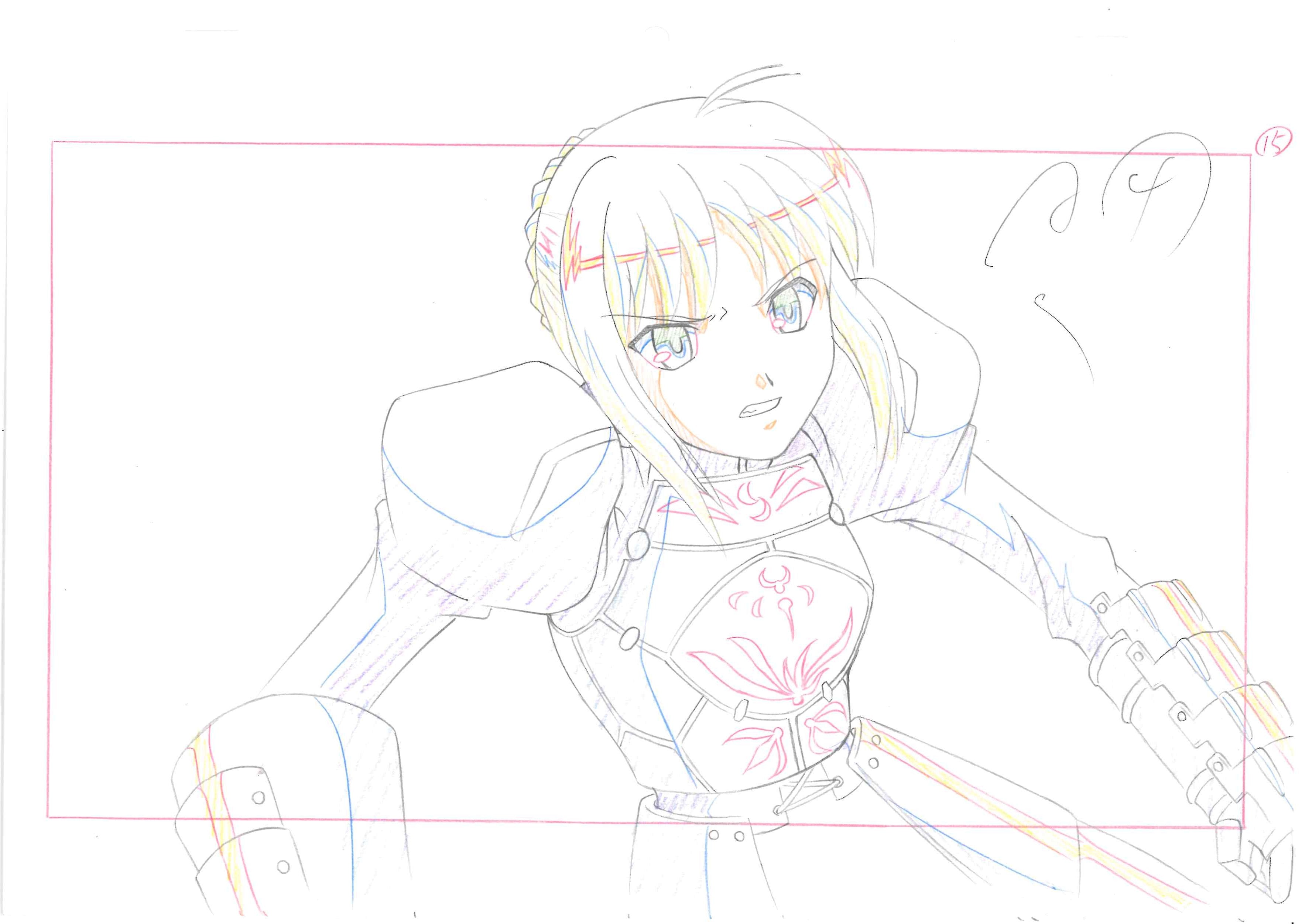 Fate/stay night 2006 Original Drawing 2-Page Set (Artoria Pendragon)