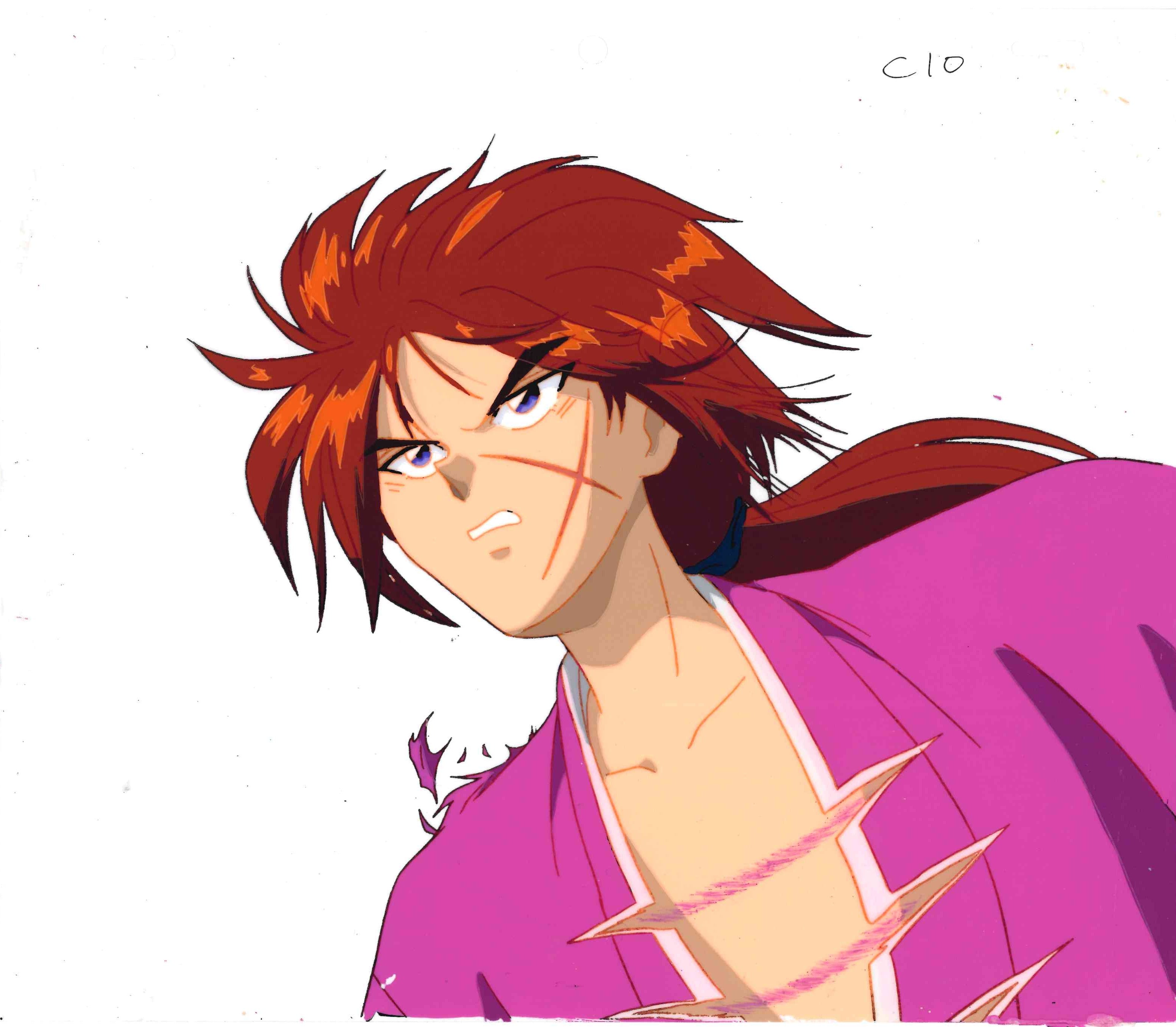 Rurouni Kenshin Original Cel and Drawing (Kenshin Himura)