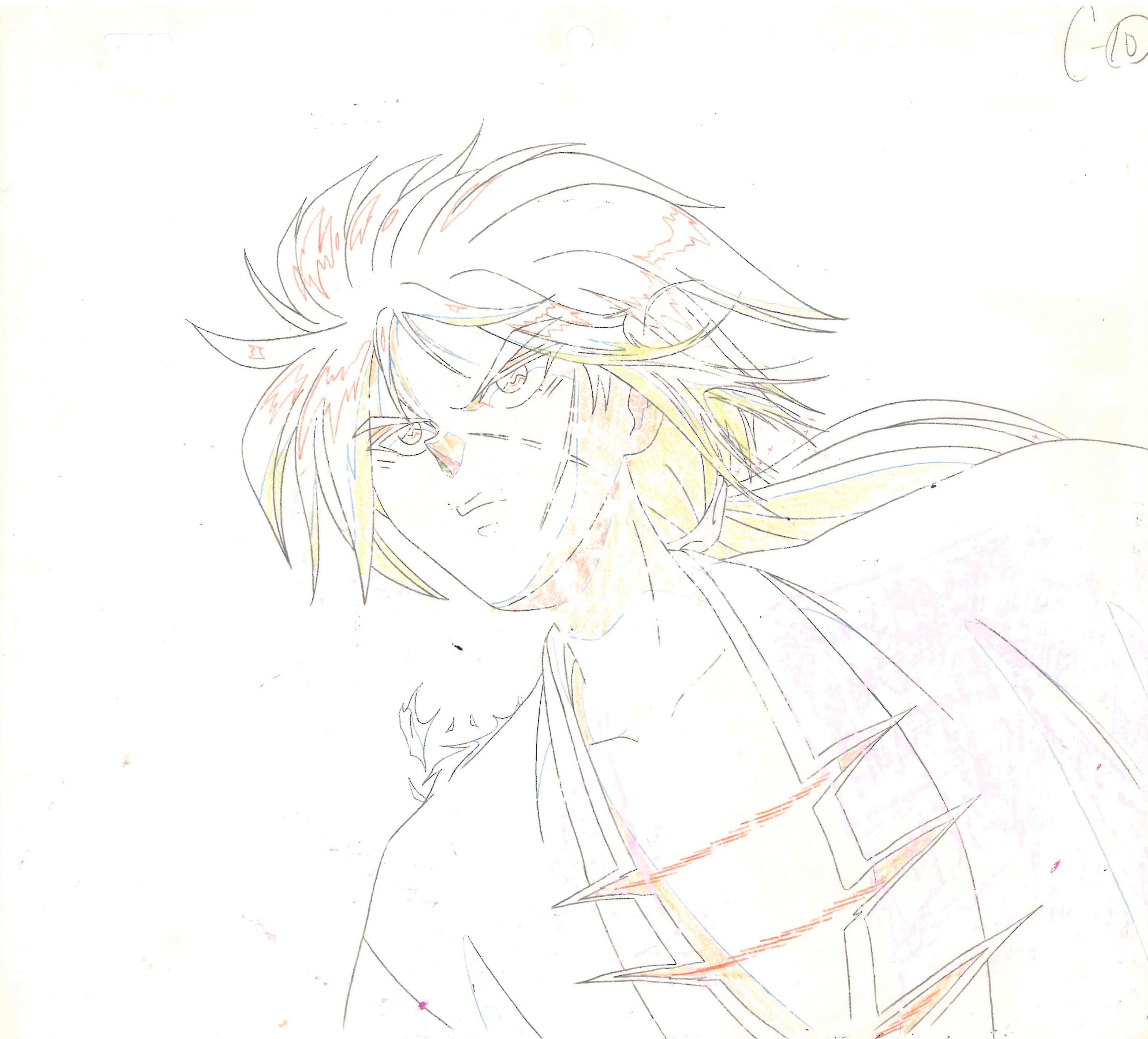 Rurouni Kenshin Original Cel and Drawing (Kenshin Himura)