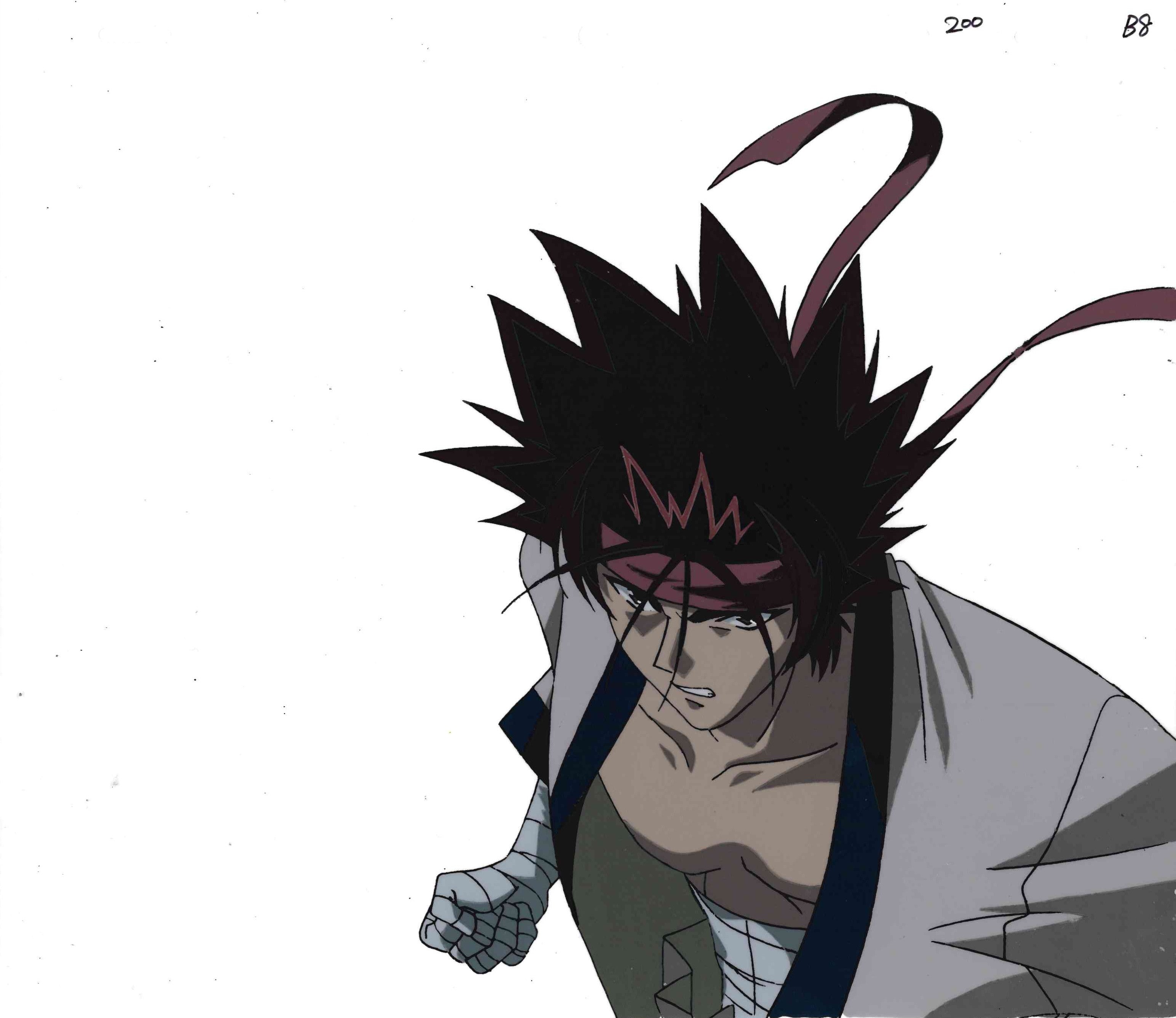 Rurouni Kenshin Original Cel and Drawing (Sanosuke Sagara)
