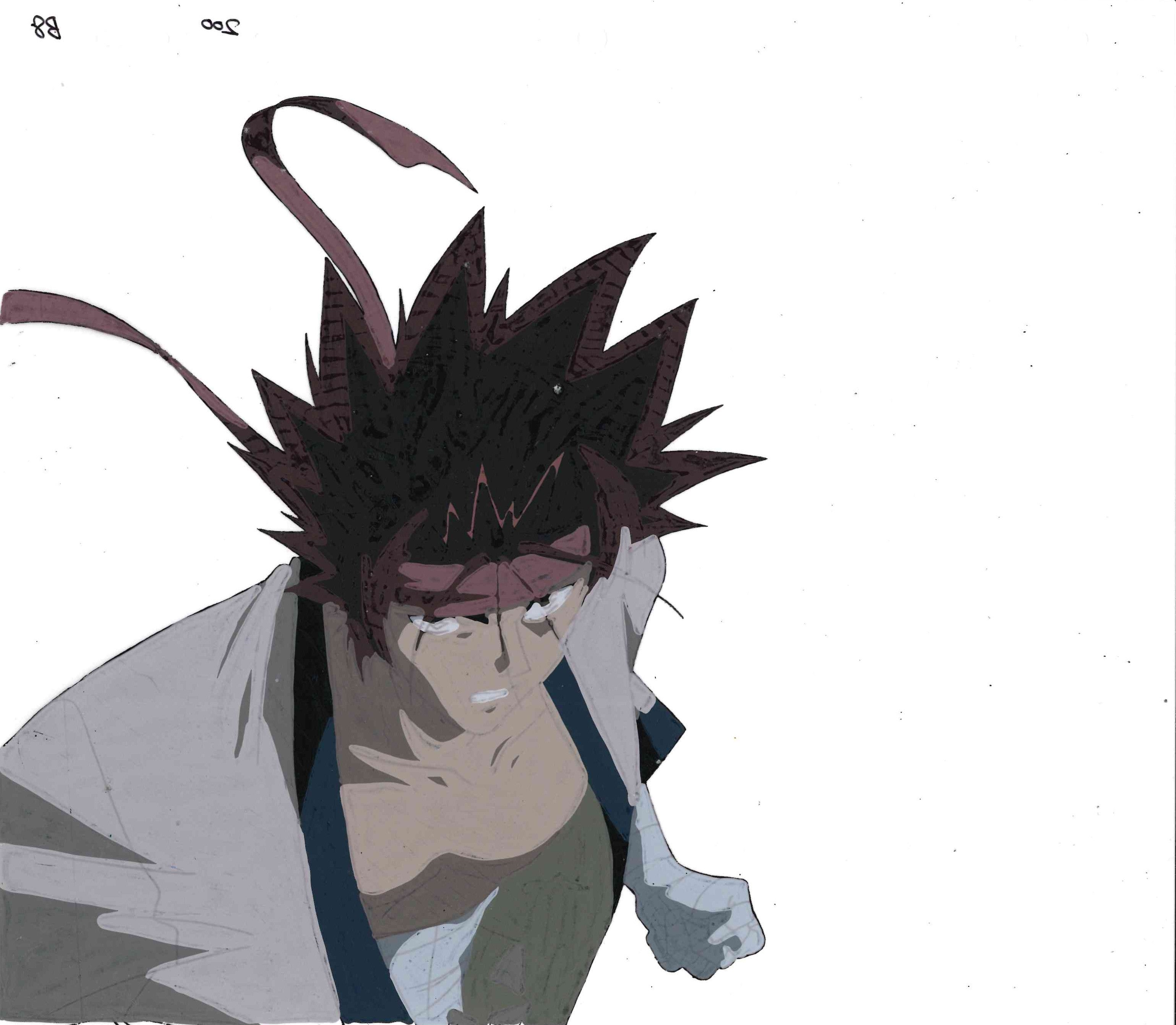 Rurouni Kenshin Original Cel and Drawing (Sanosuke Sagara)