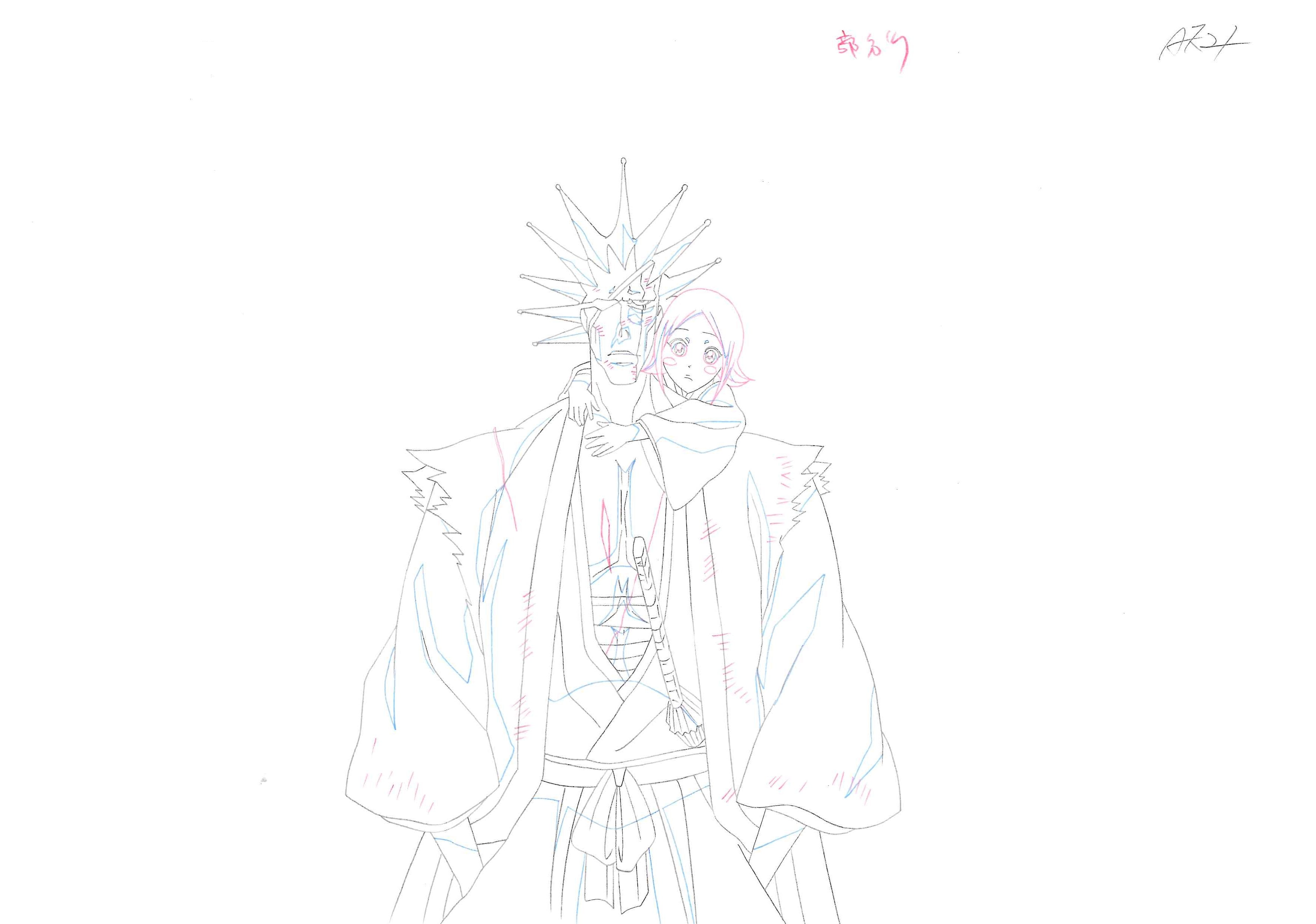 Bleach Original Drawing (Zaraki Kenpachi, Kusajishi Yachiru)