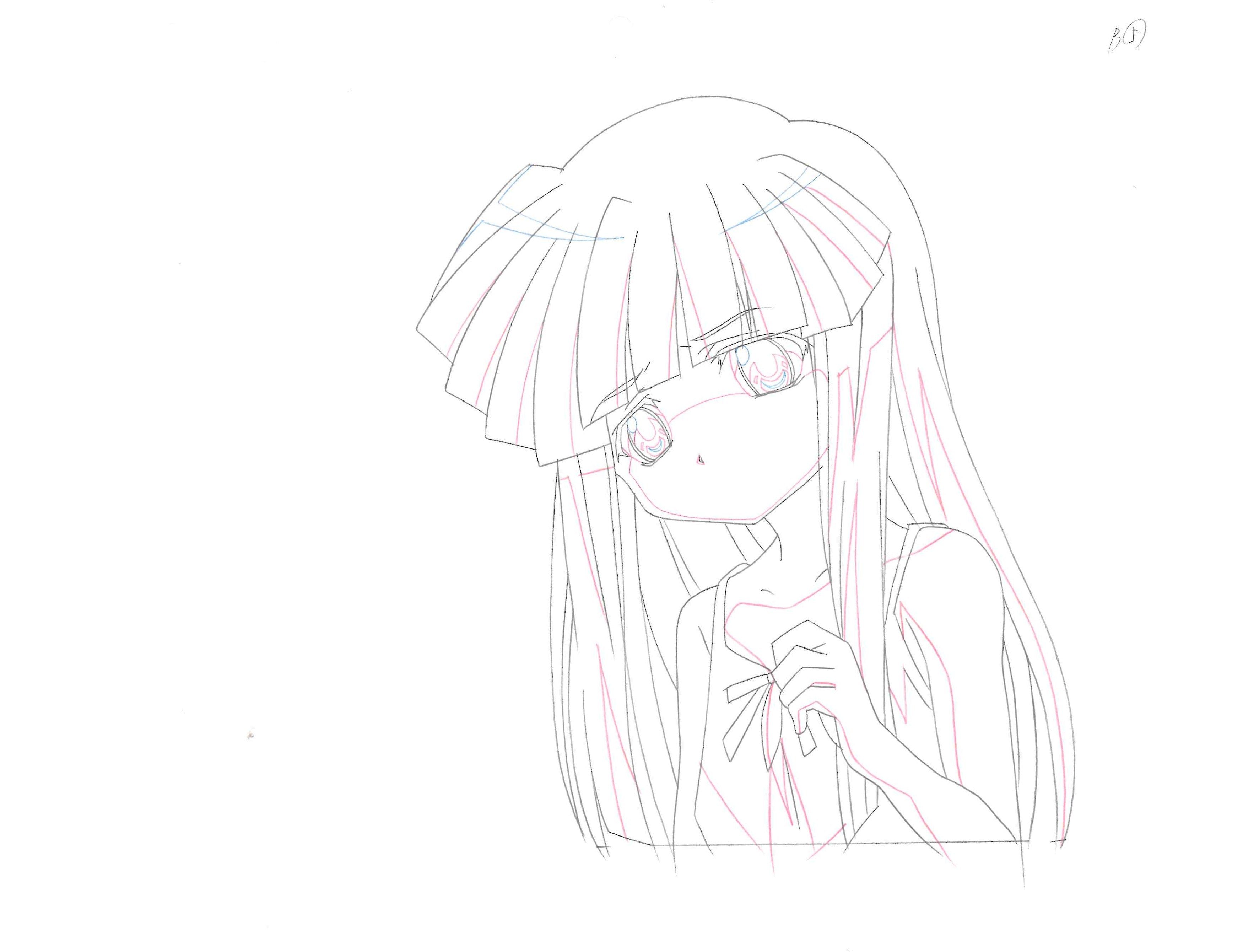 Higurashi When They Cry Original Drawing (Rika Furude) 2-page Set