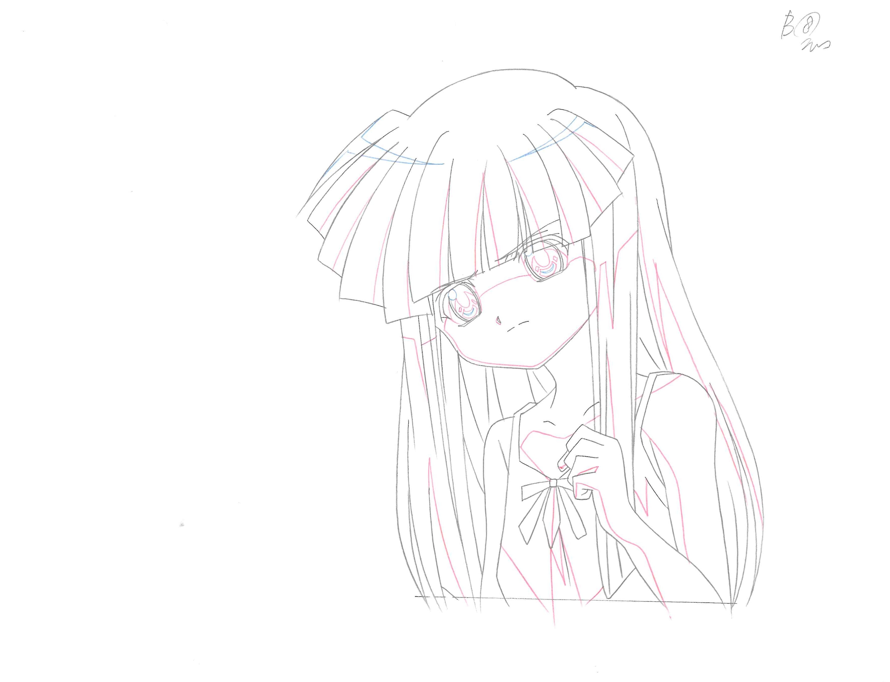 Higurashi When They Cry Original Drawing (Rika Furude) 2-page Set