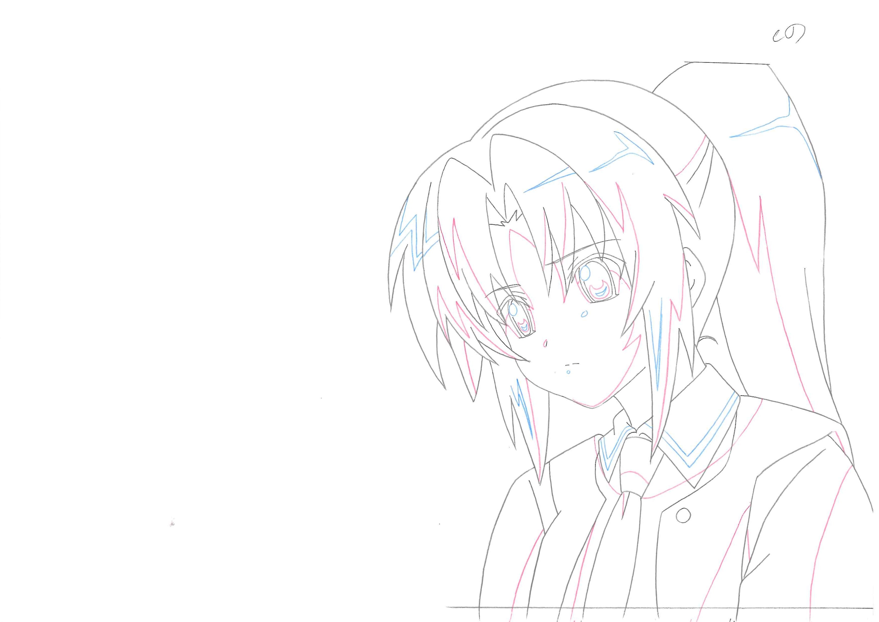 Higurashi When They Cry Original Drawing (Mion Sonozaki) 2-page Set