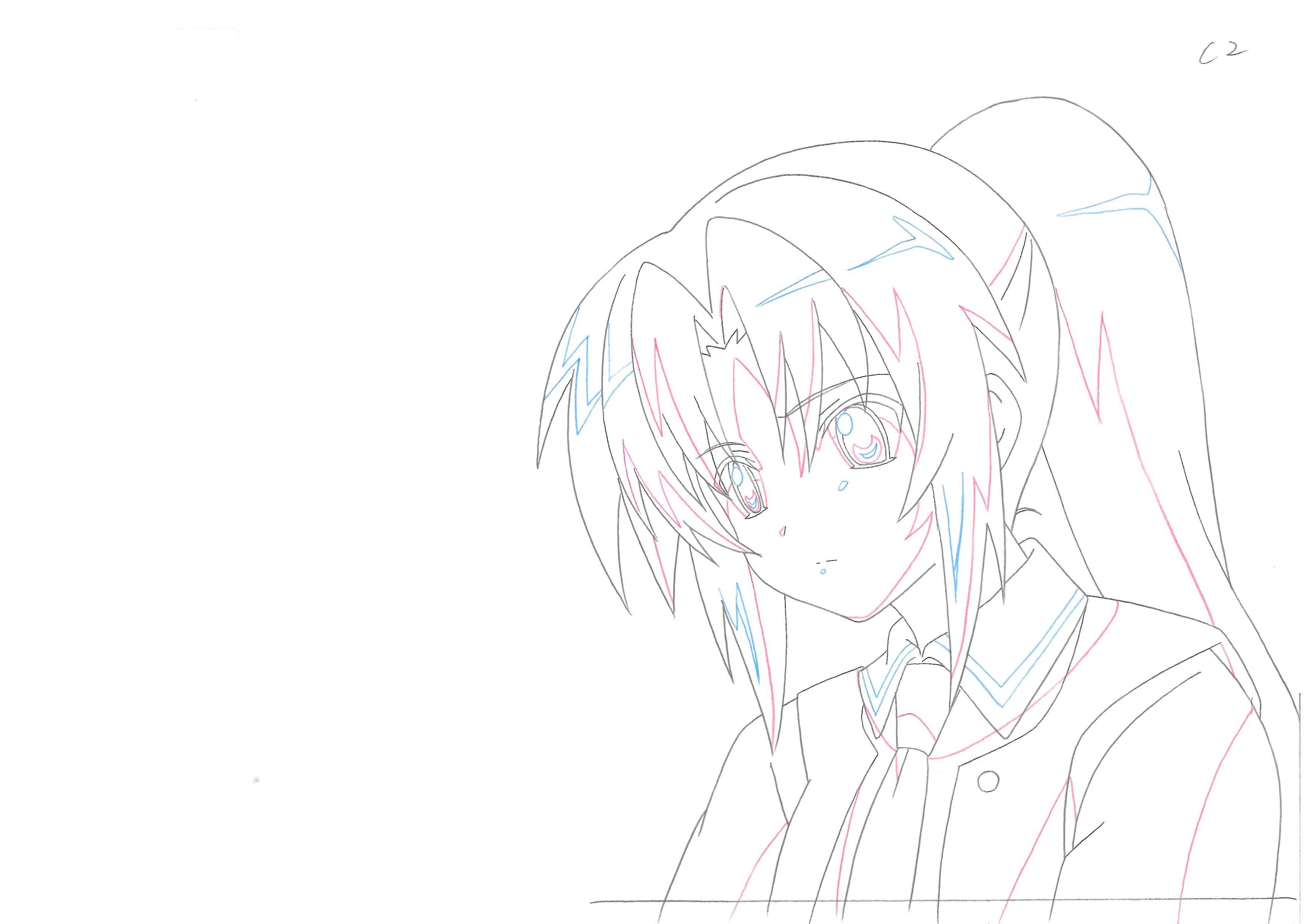 Higurashi When They Cry Original Drawing (Mion Sonozaki) 2-page Set