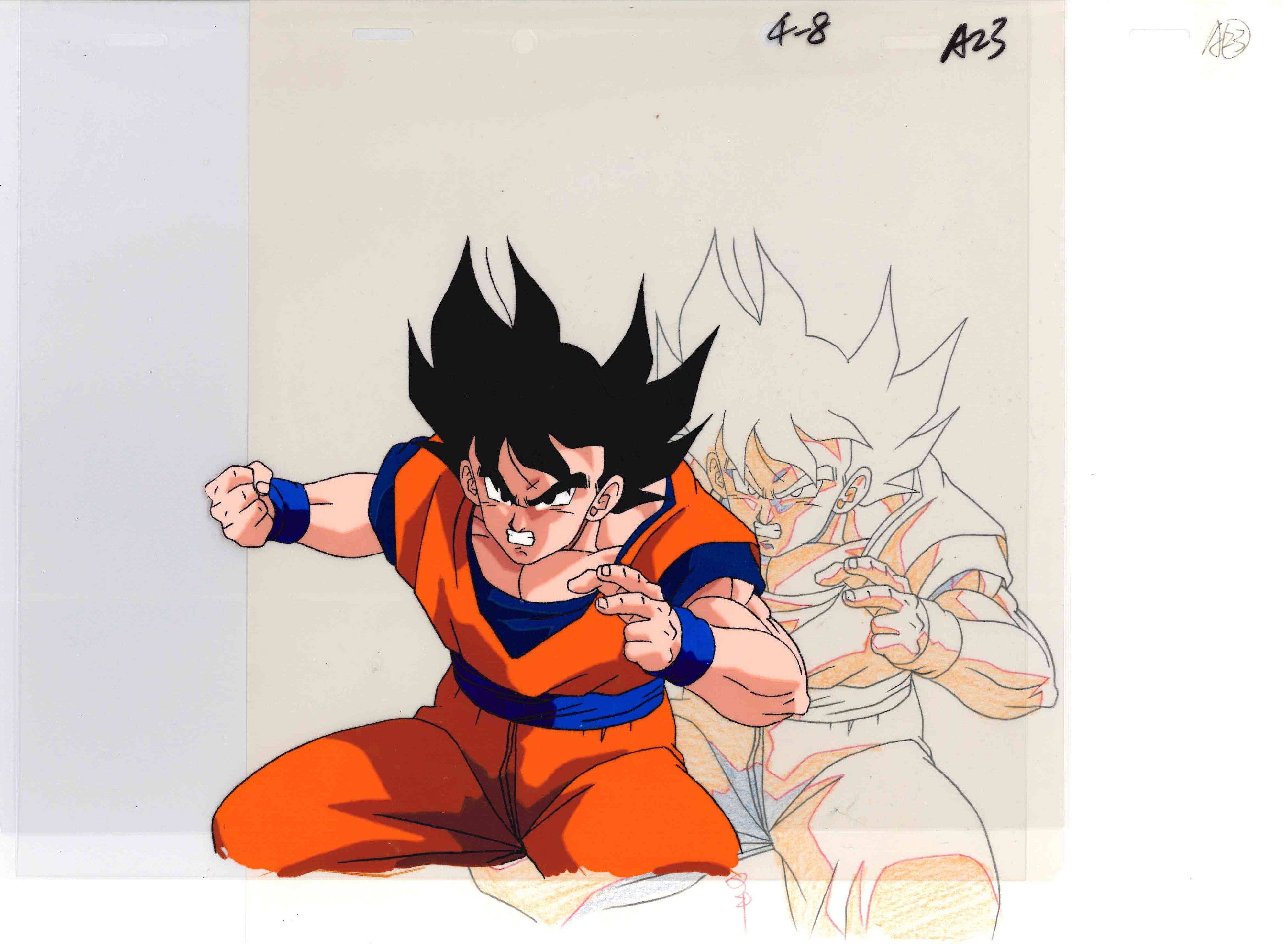 Dragon Ball Z Original Cel and Drawing (Son Goku)