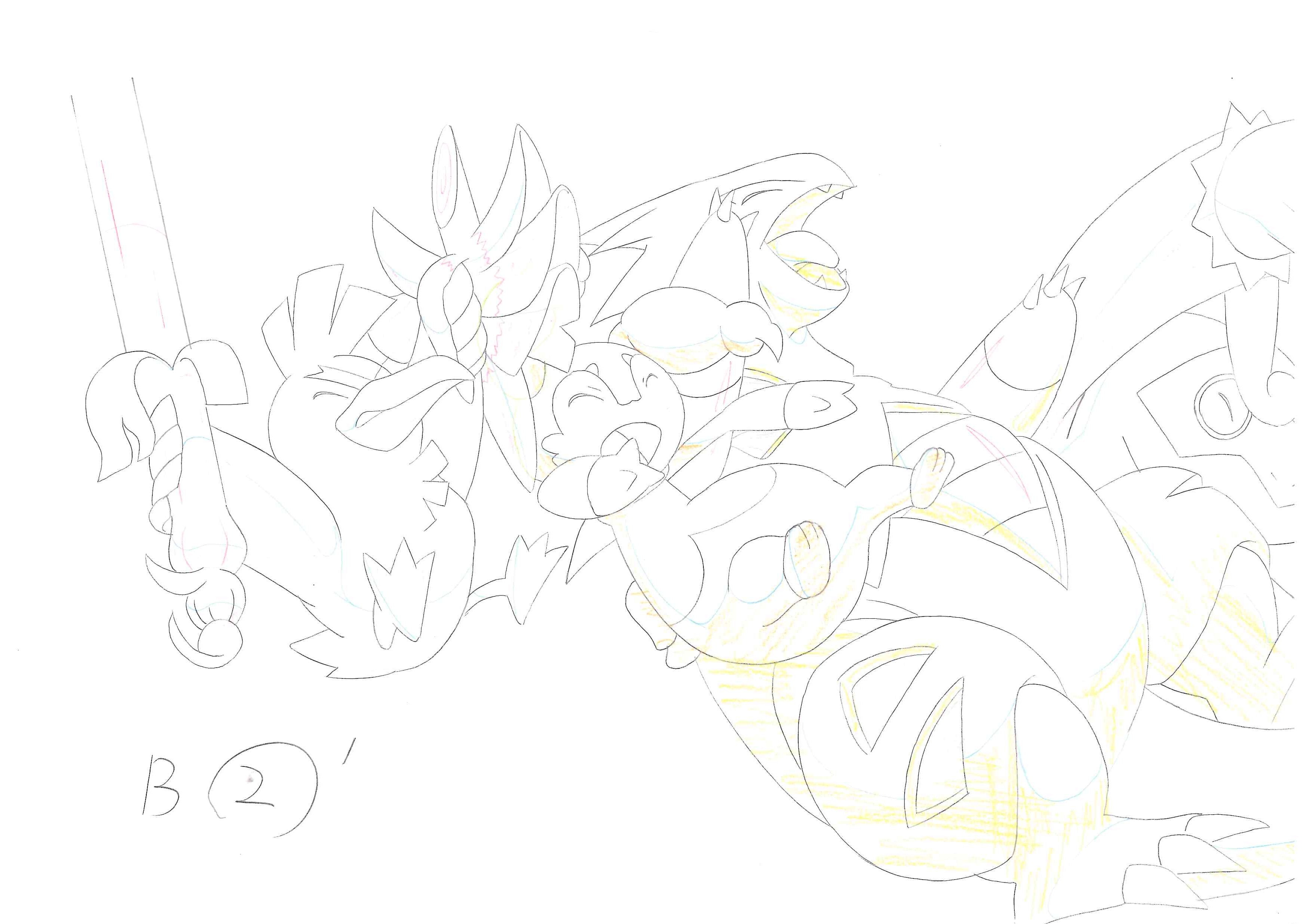 Pokemon Original Drawing (Sirfetch'd, Indeedee, Tyranitar, Darmanitan)
