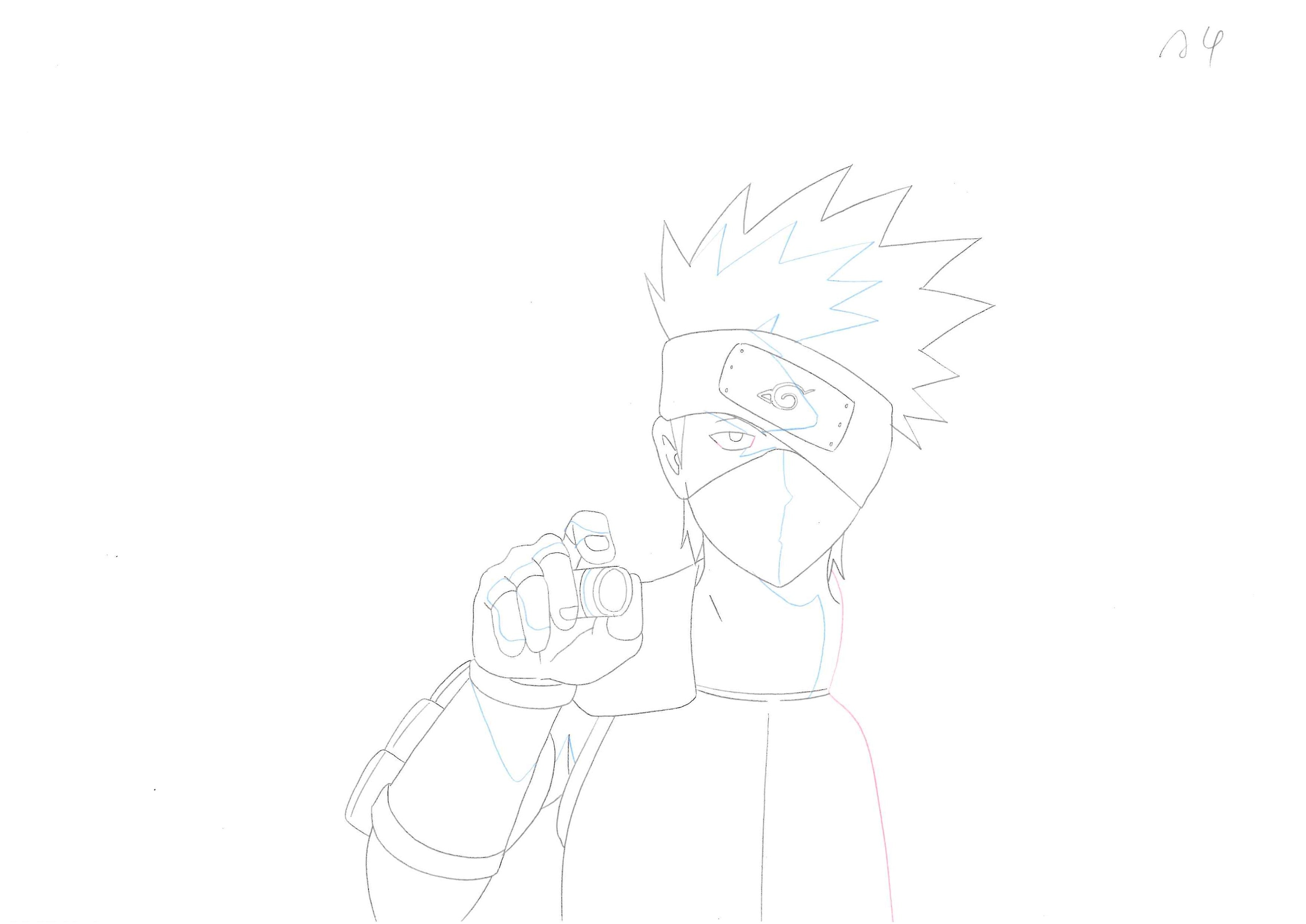 Naruto Shippuden Original Drawing (Kakashi Hatake) 3-page Set
