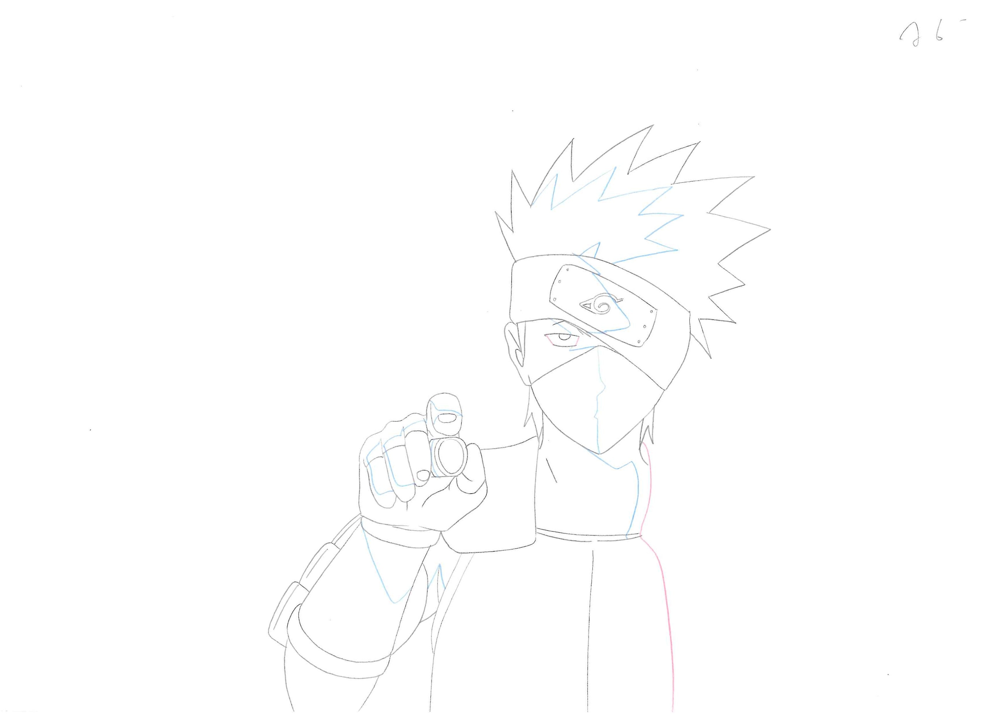 Naruto Shippuden Original Drawing (Kakashi Hatake) 5-page Set