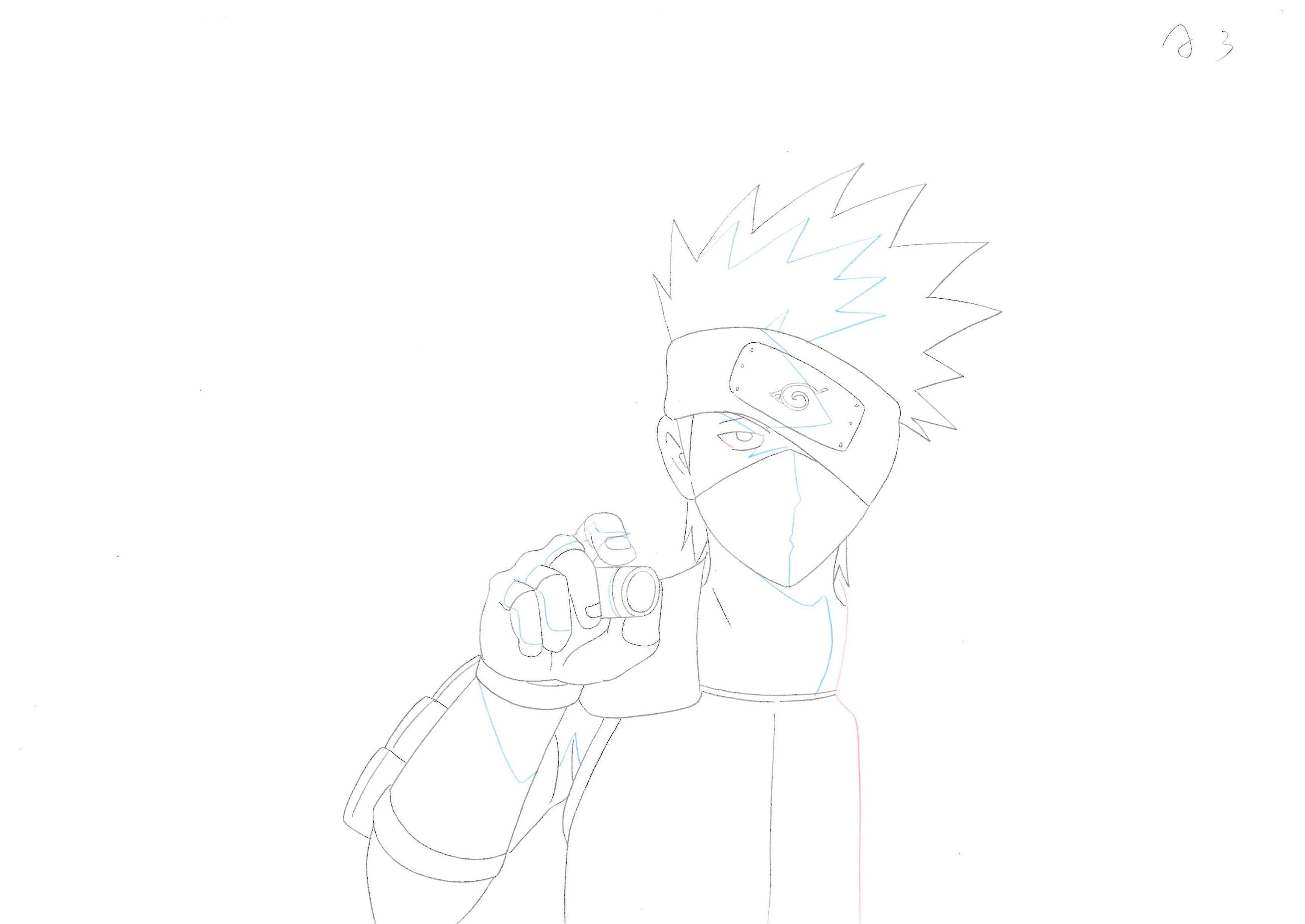 Naruto Shippuden Original Drawing (Kakashi Hatake) 4-page Set