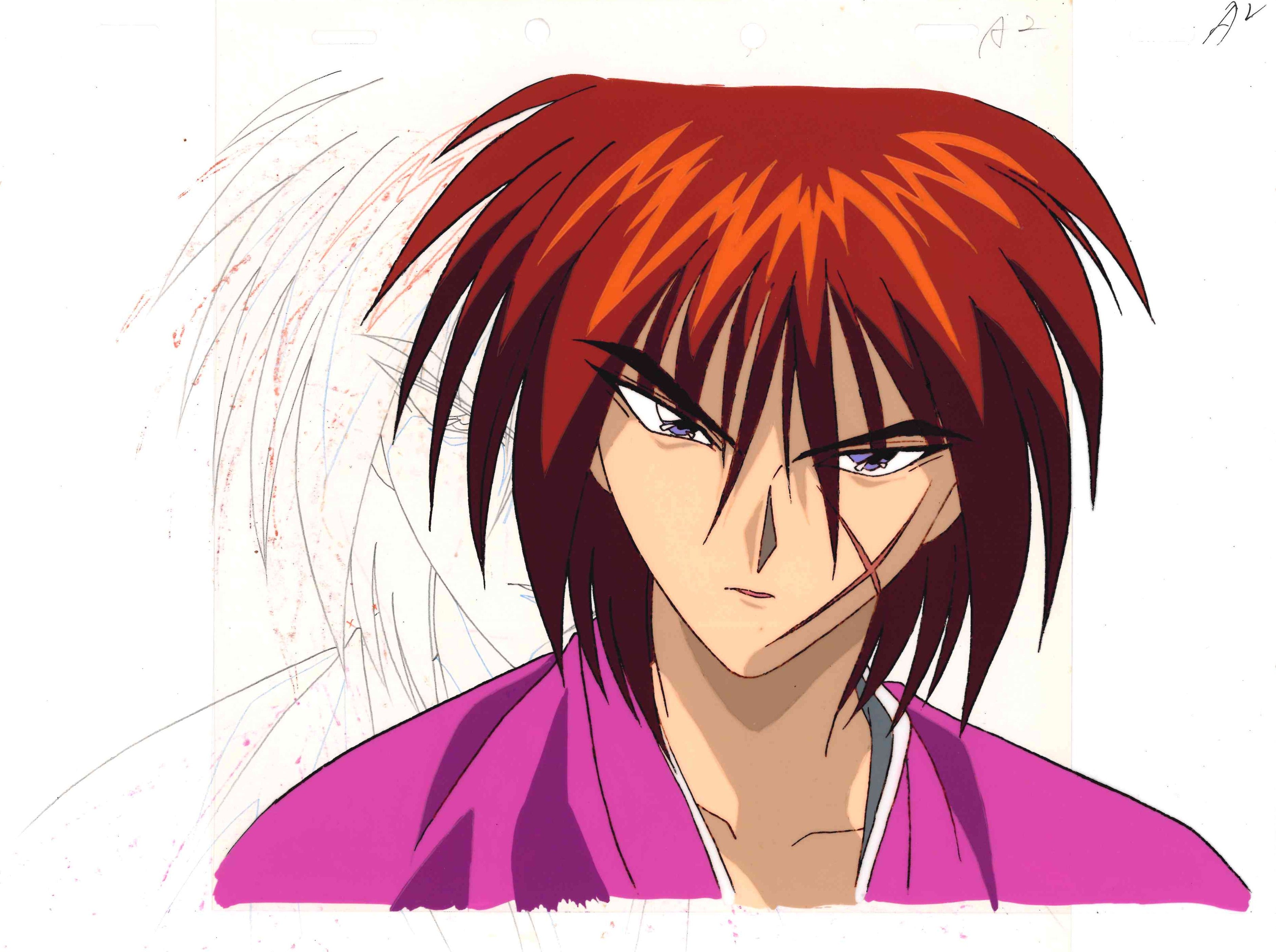 Rurouni Kenshin Original Cel and Drawing (Kenshin Himura)