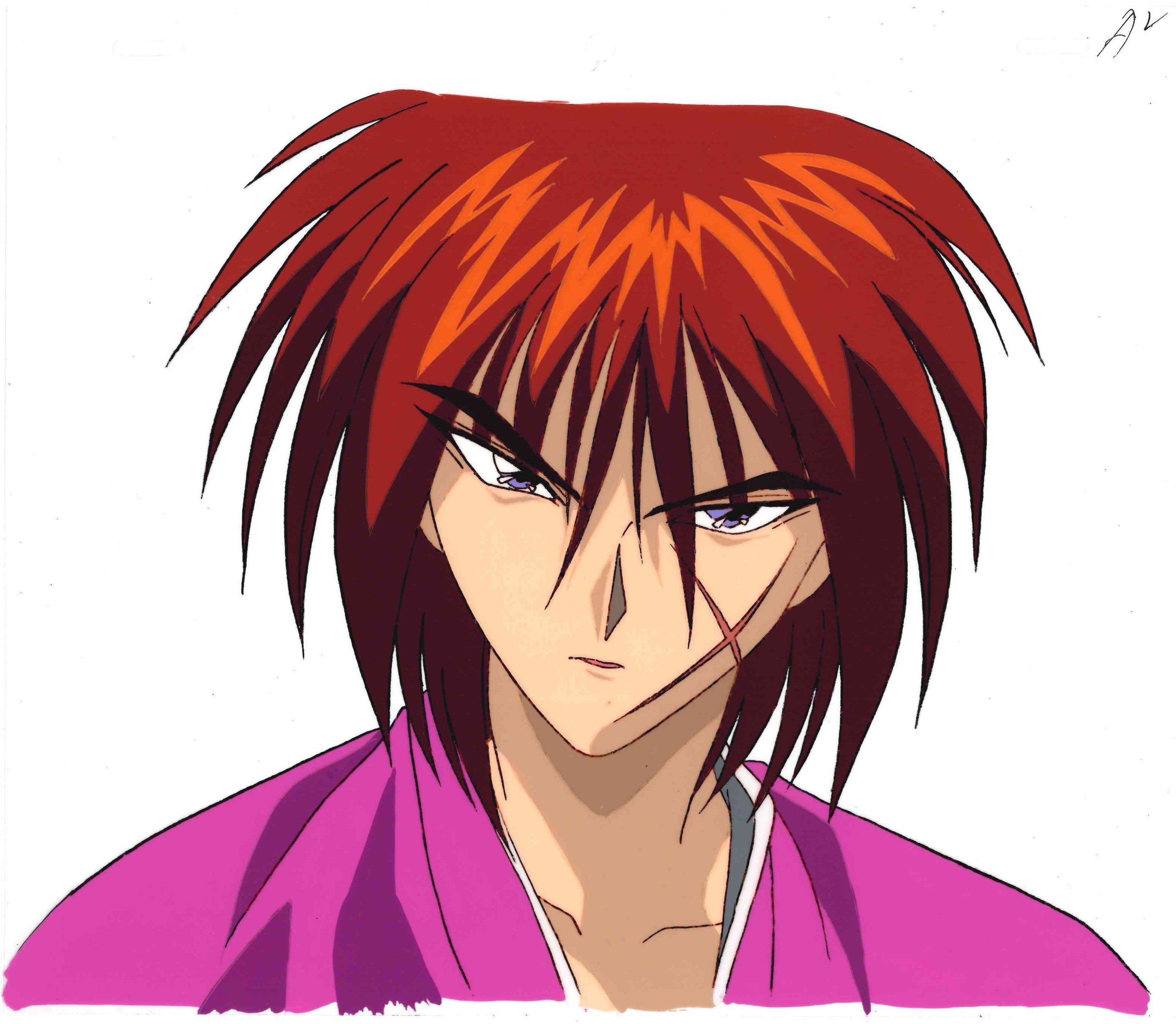Rurouni Kenshin Original Cel and Drawing (Kenshin Himura)
