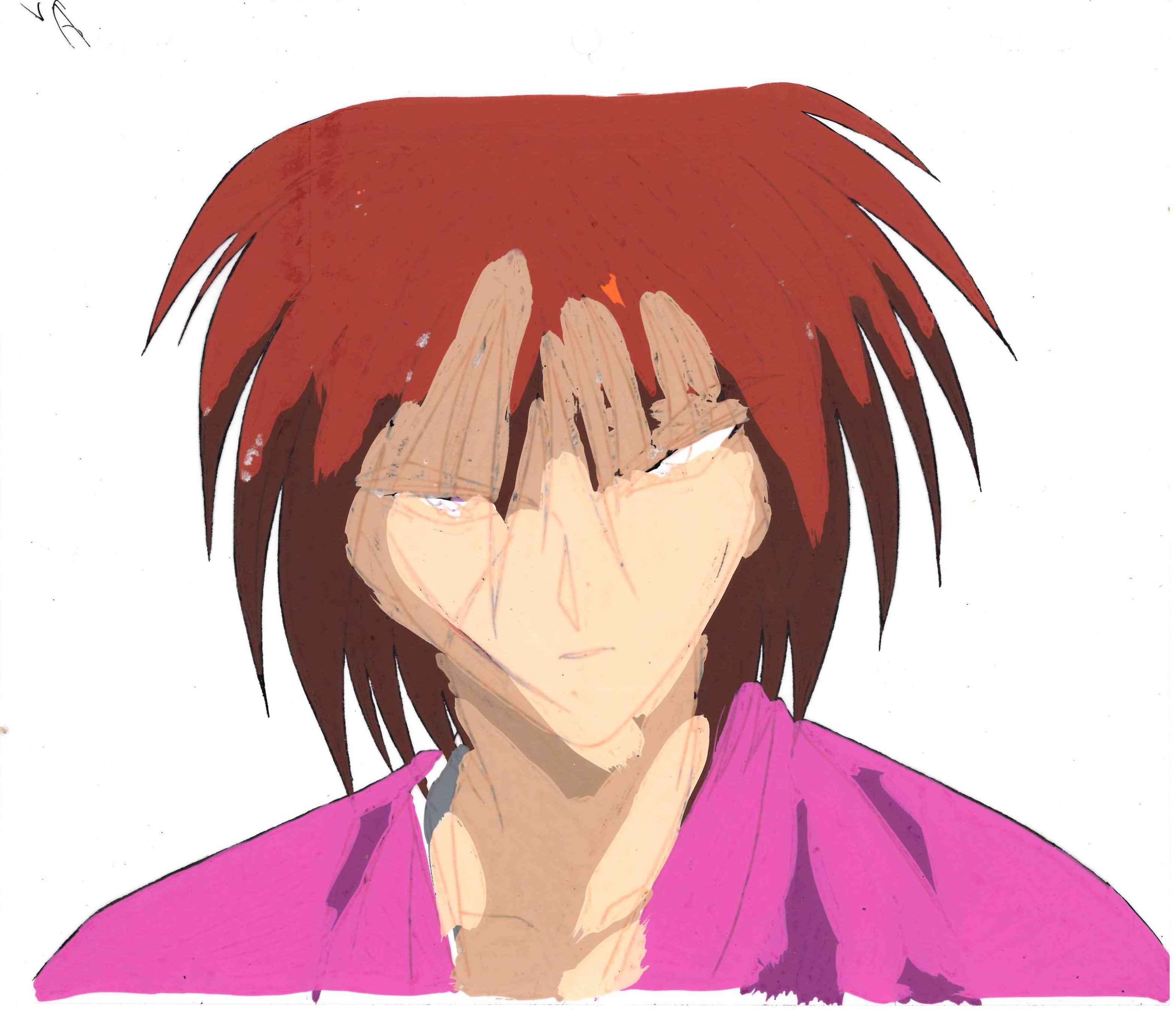 Rurouni Kenshin Original Cel and Drawing (Kenshin Himura)