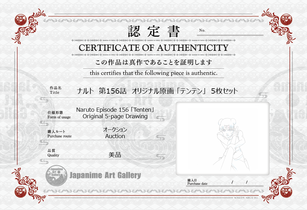 Naruto Original Sketch (Tenten) 5-page Set