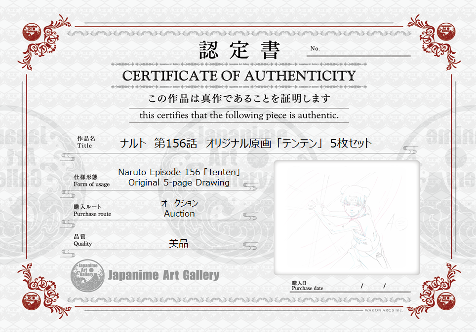 Naruto Original Sketch (Tenten) 5-page Set